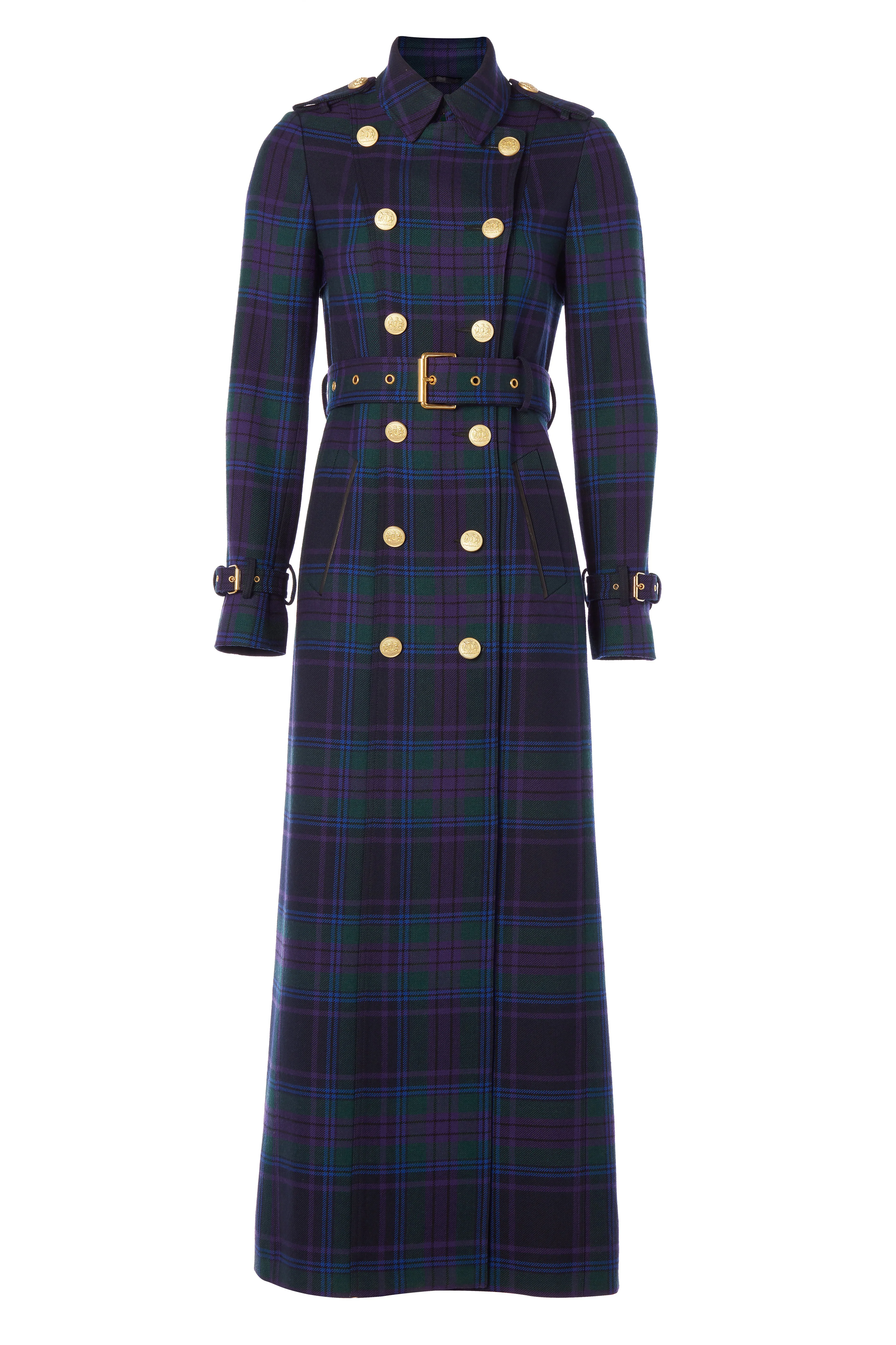 Full Length Marlborough Trench Coat (Heather Tartan) - Image 4