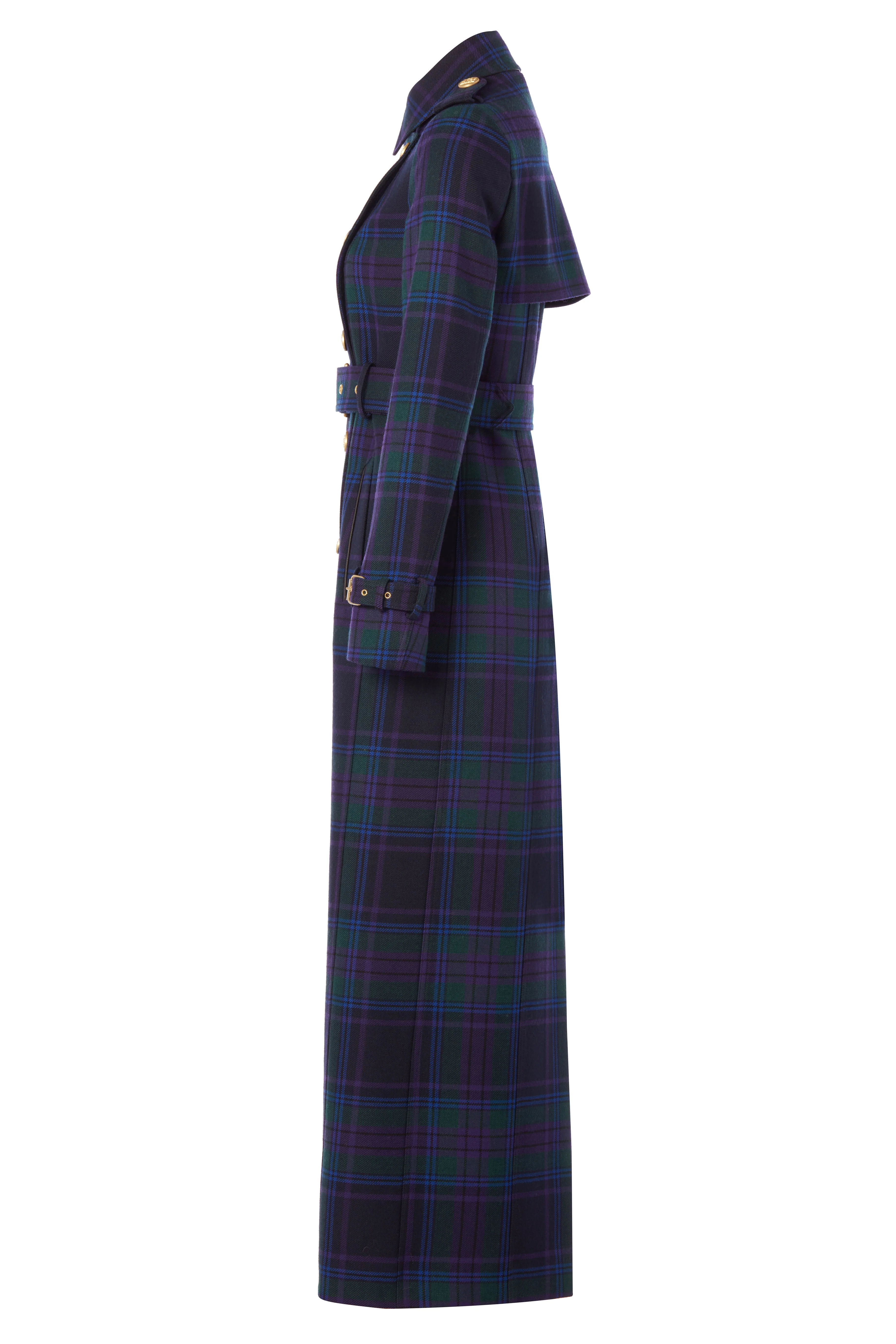 Full Length Marlborough Trench Coat (Heather Tartan) - Image 8
