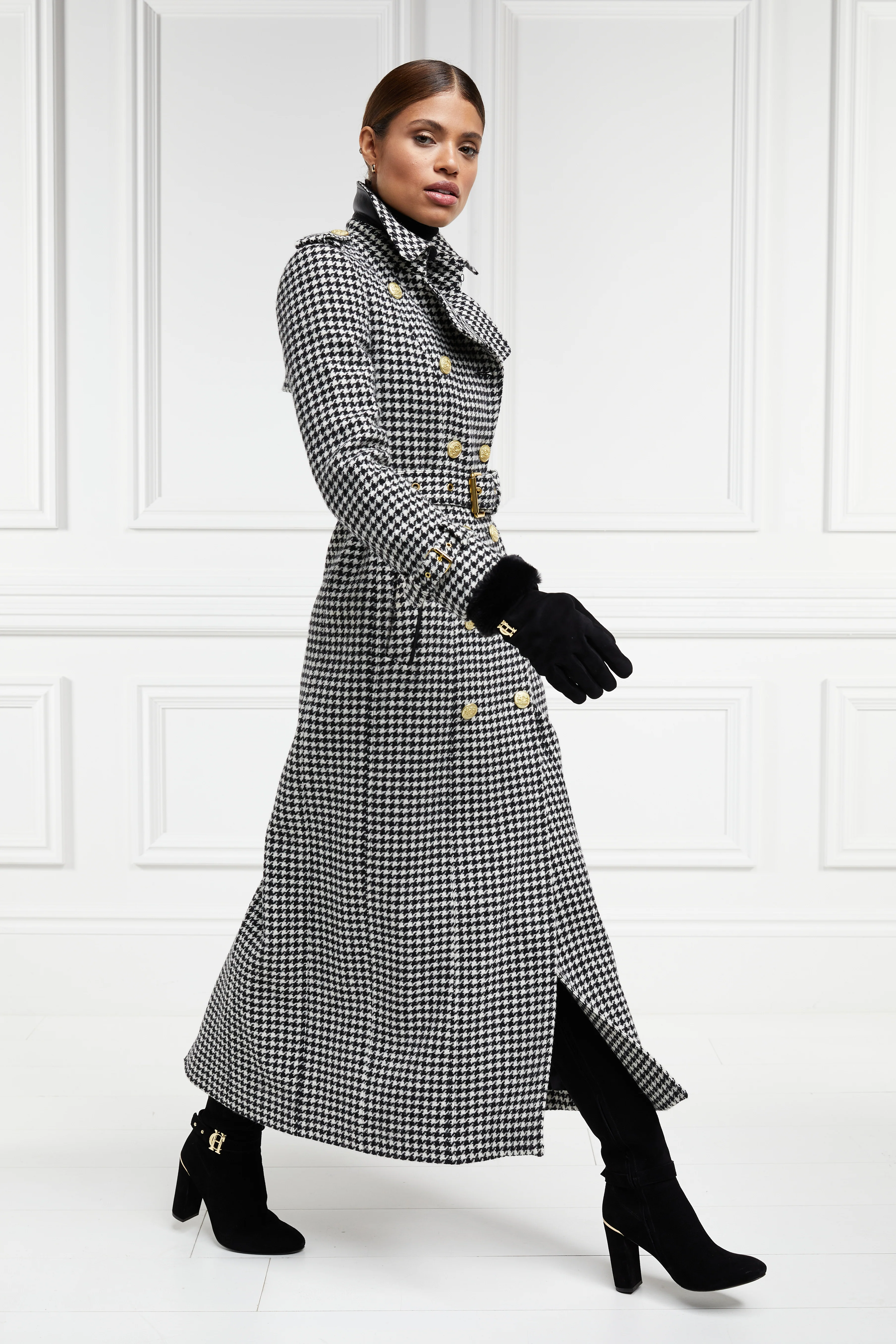 Full Length Marlborough Trench Coat (Houndstooth) - Image 4