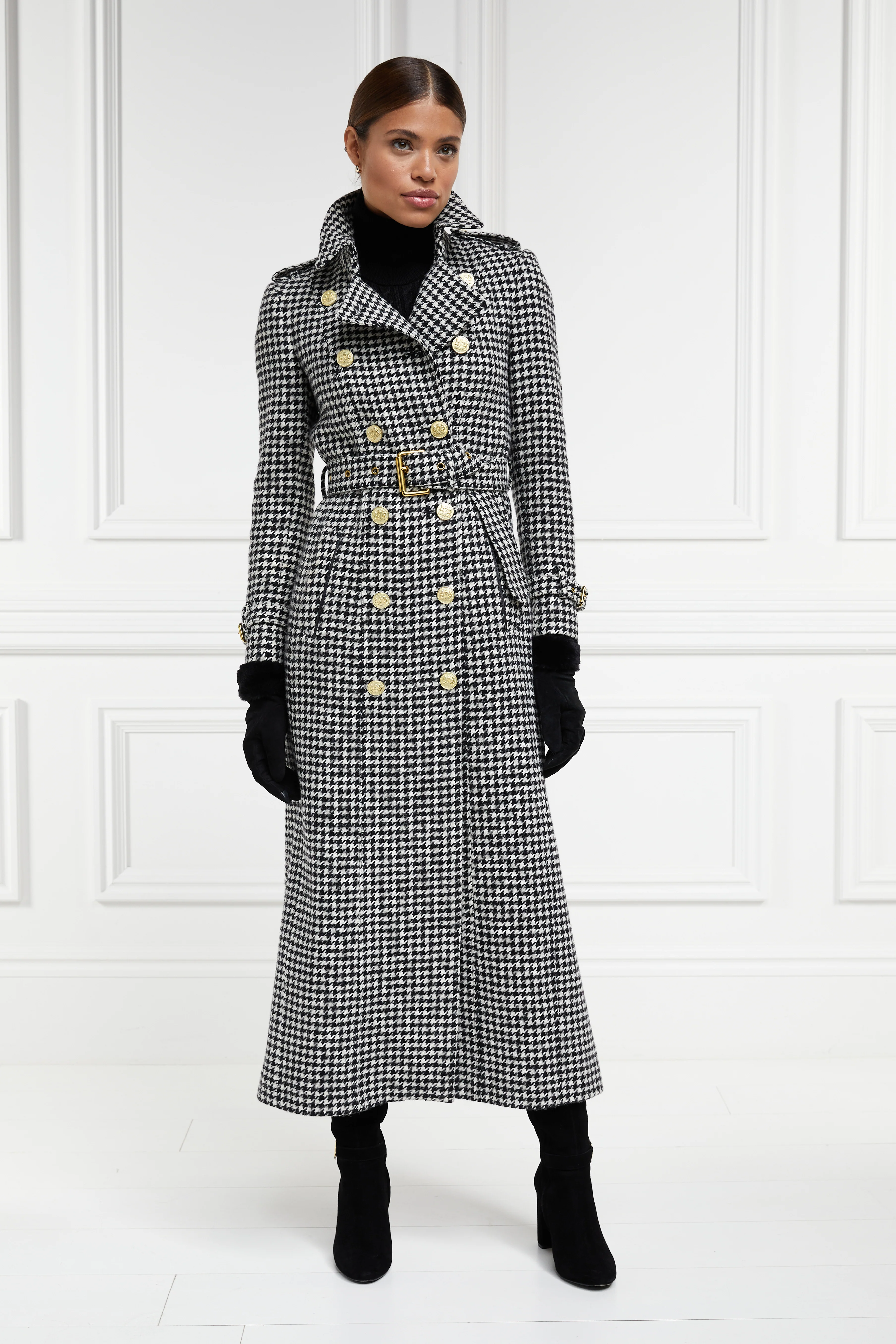 Full Length Marlborough Trench Coat (Houndstooth) - Image 9