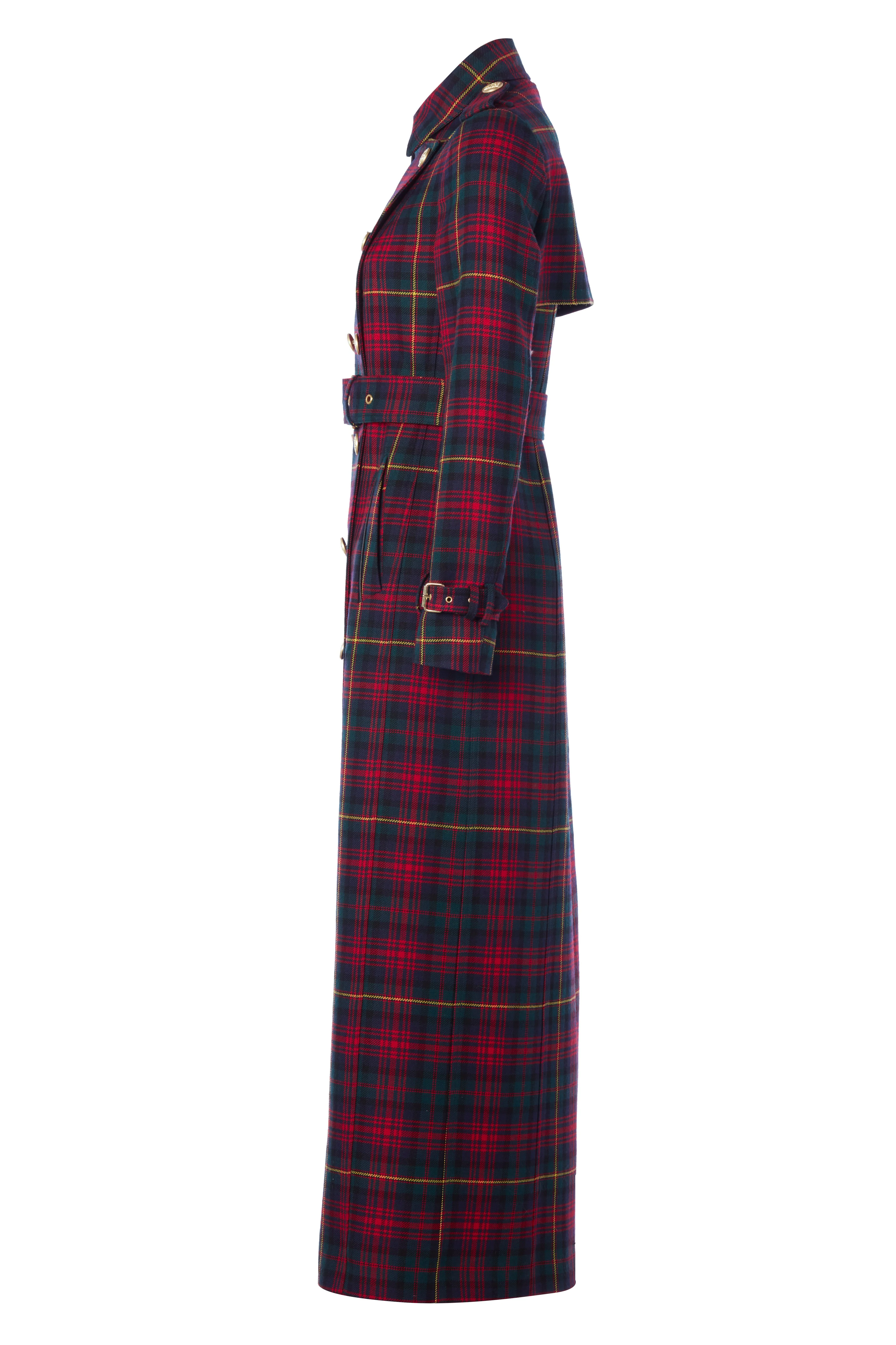 Full Length Marlborough Trench Coat (Logan Tartan) - Image 11