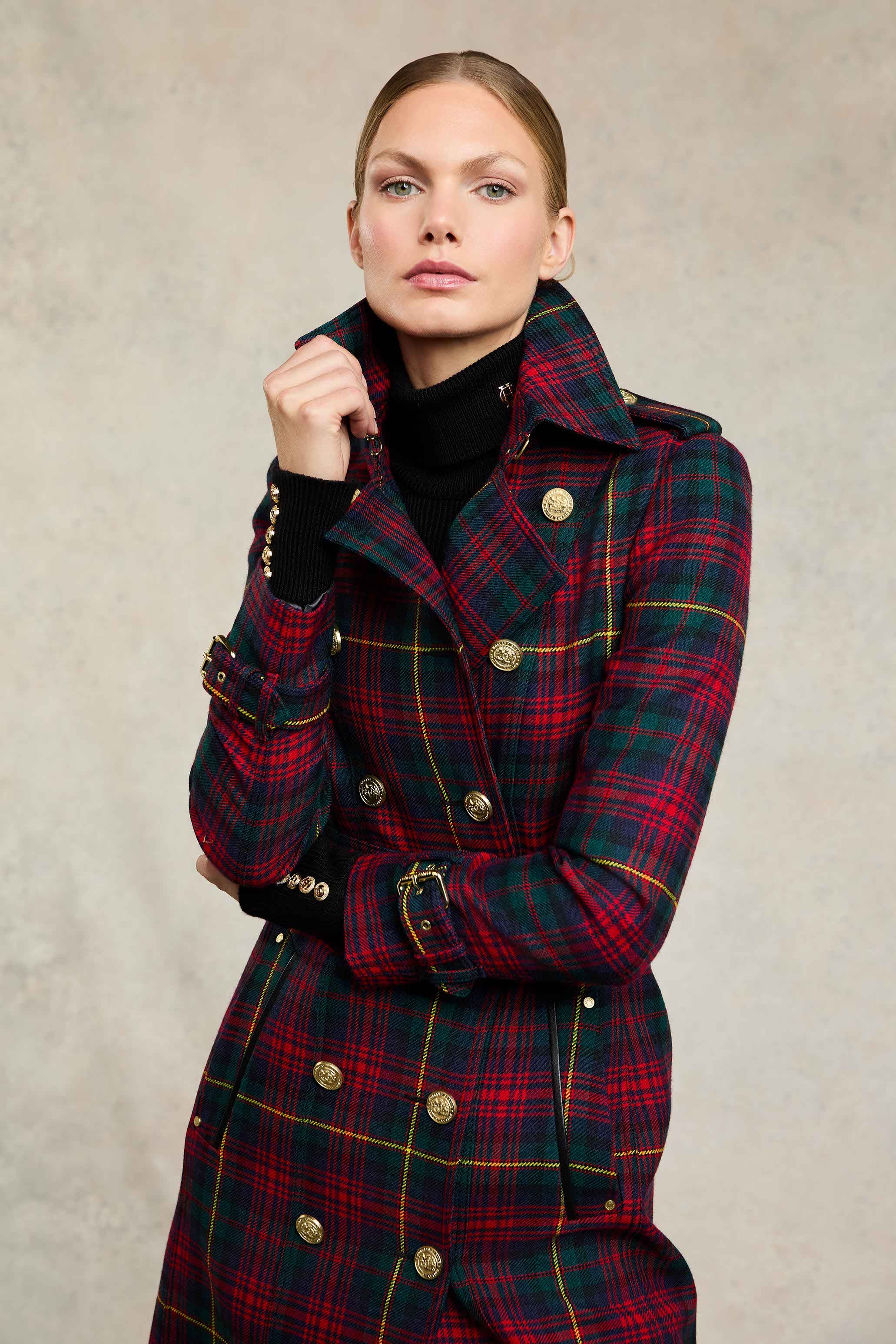Full Length Marlborough Trench Coat (Logan Tartan) - Image 8