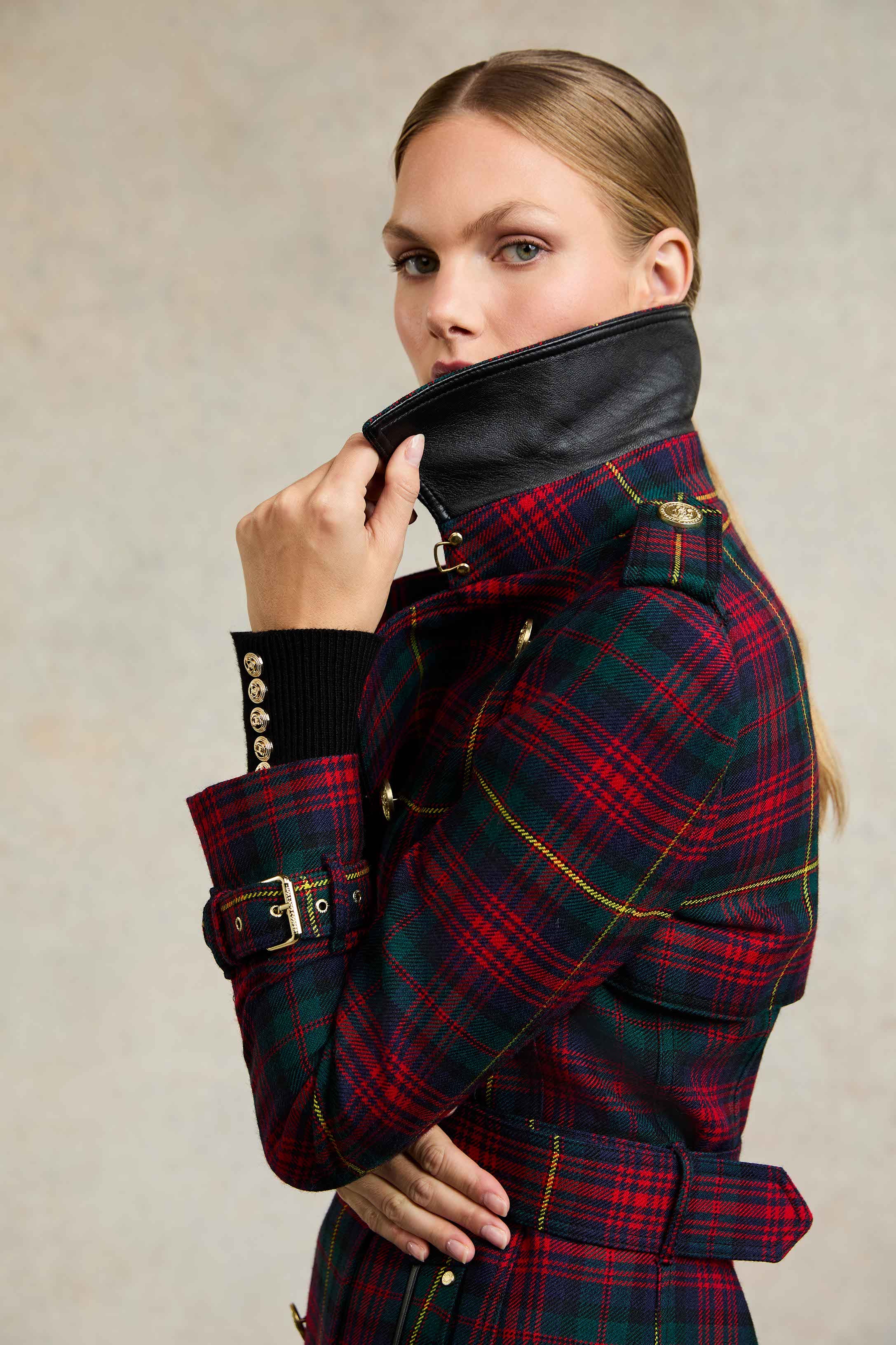 Full Length Marlborough Trench Coat (Logan Tartan) - Image 9