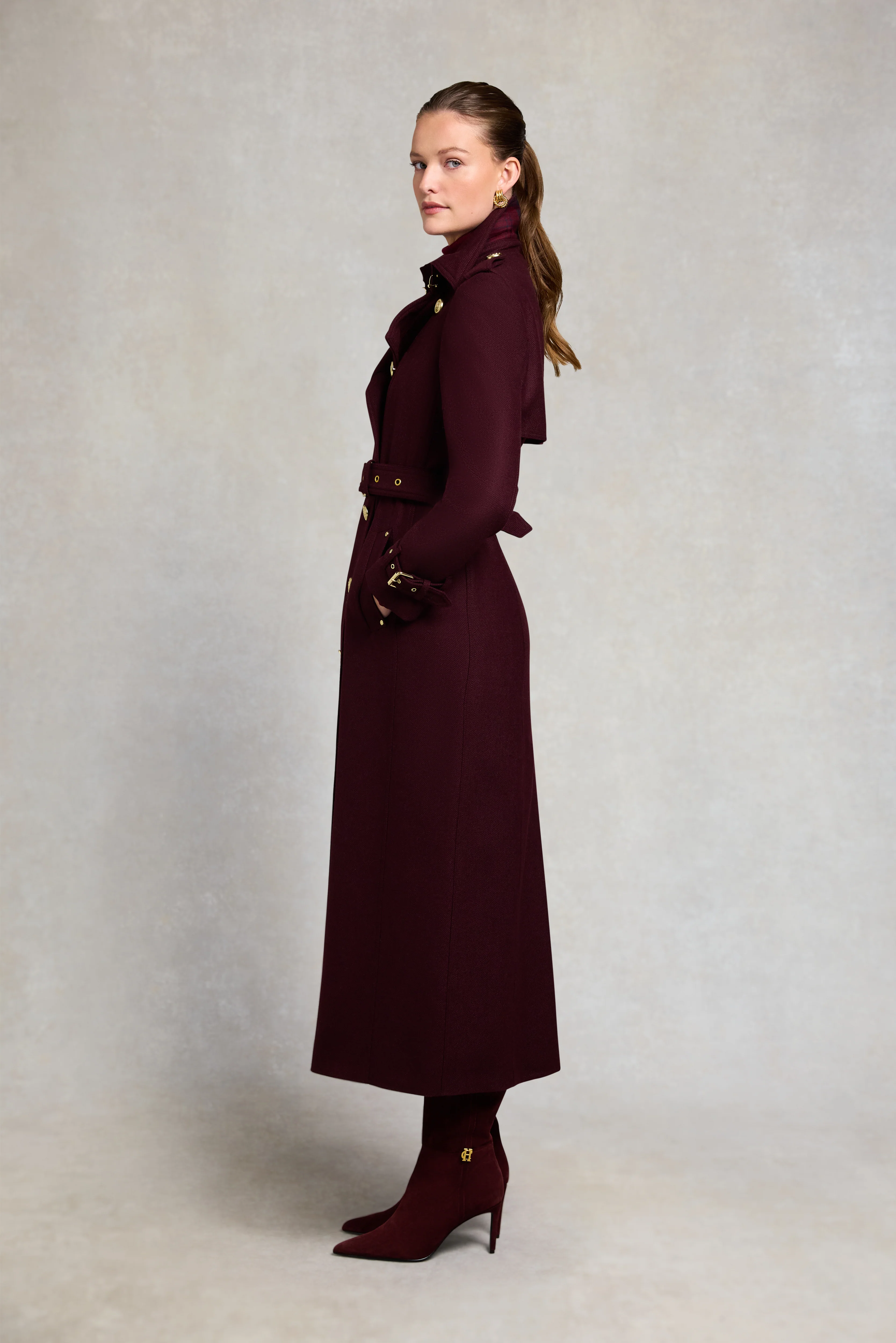 Full Length Marlborough Trench Coat (Mulberry) - Image 5