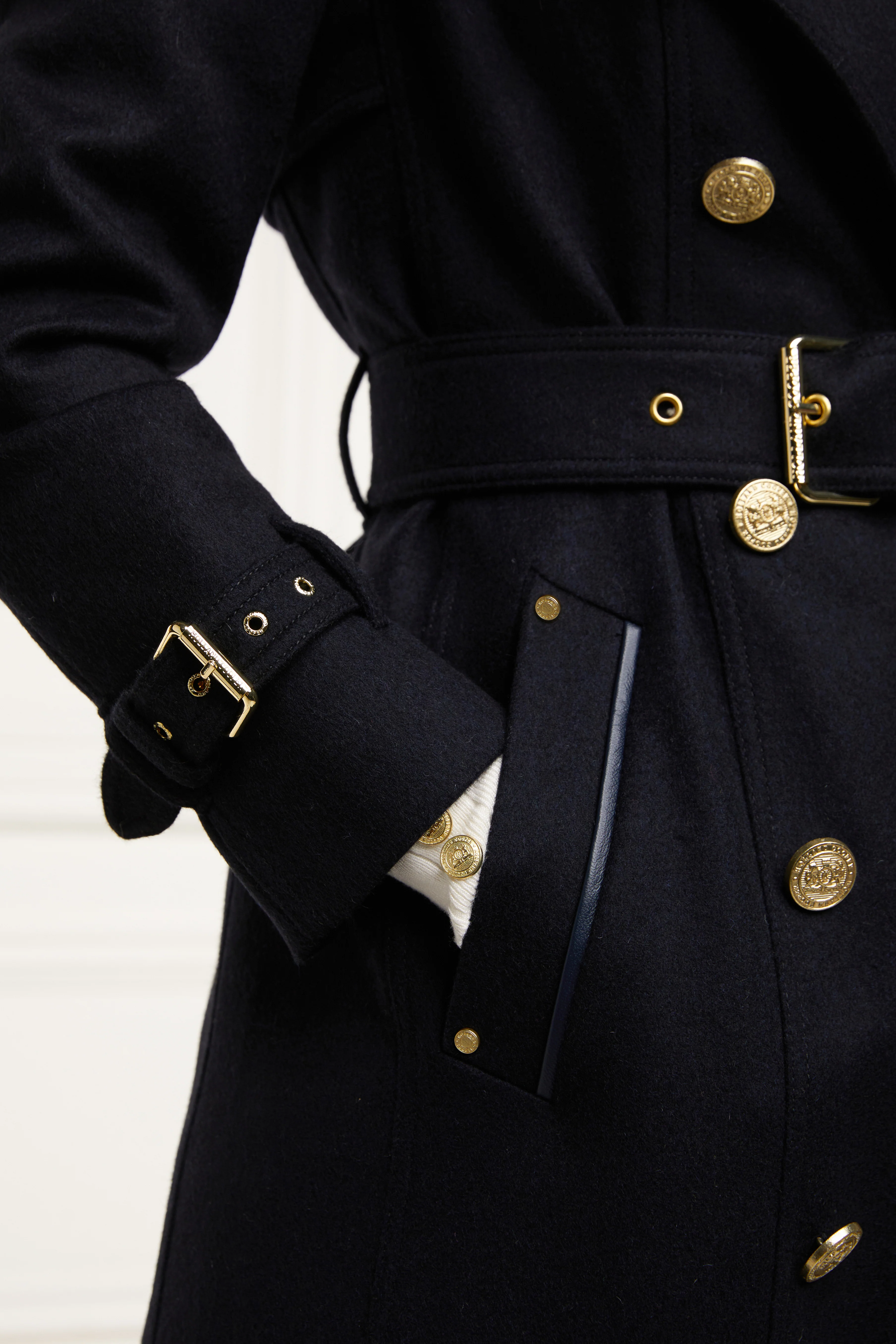 Full Length Marlborough Trench Coat (Soft Navy) - Image 5