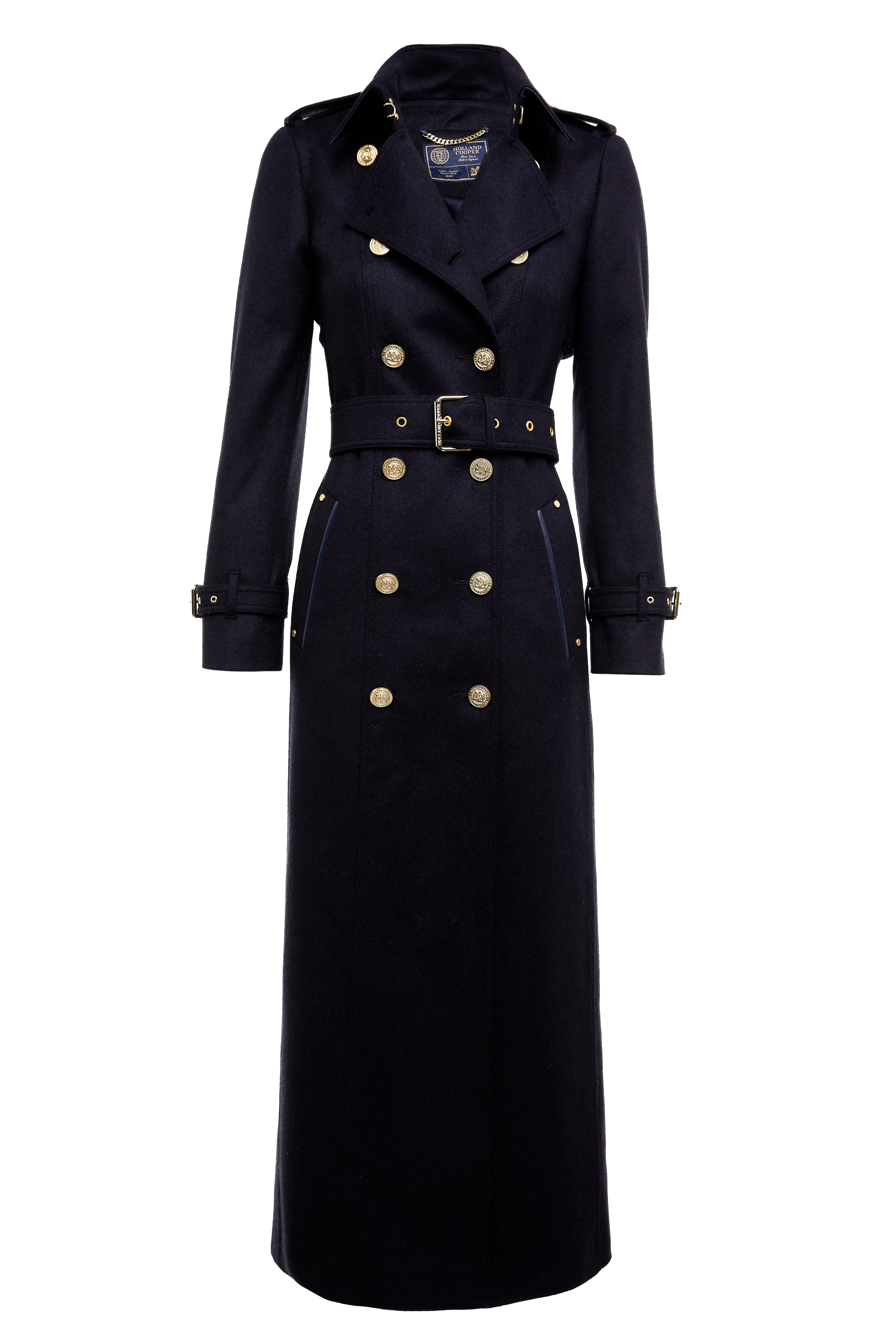 Full Length Marlborough Trench Coat (Soft Navy) - Image 6
