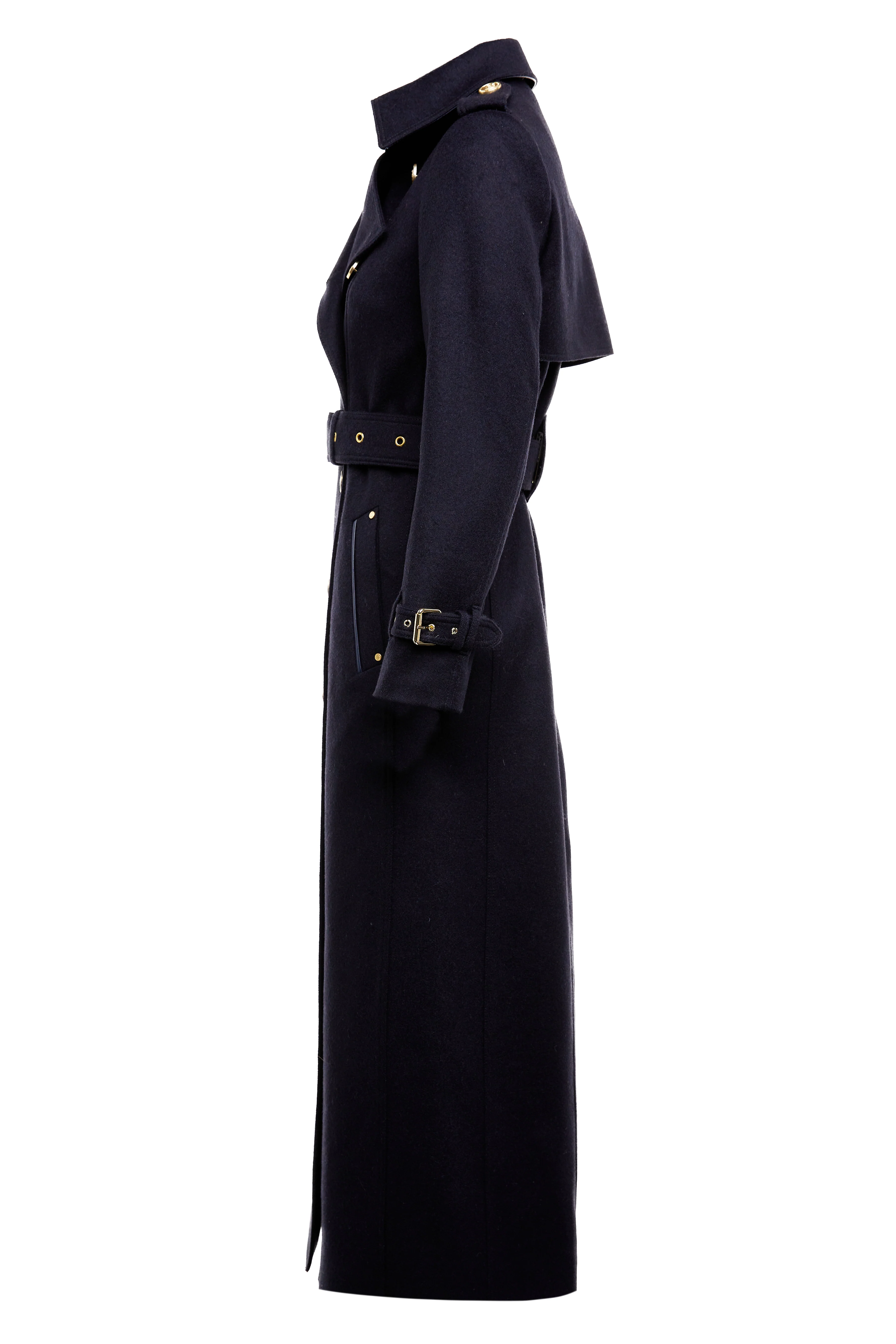 Full Length Marlborough Trench Coat (Soft Navy) - Image 7