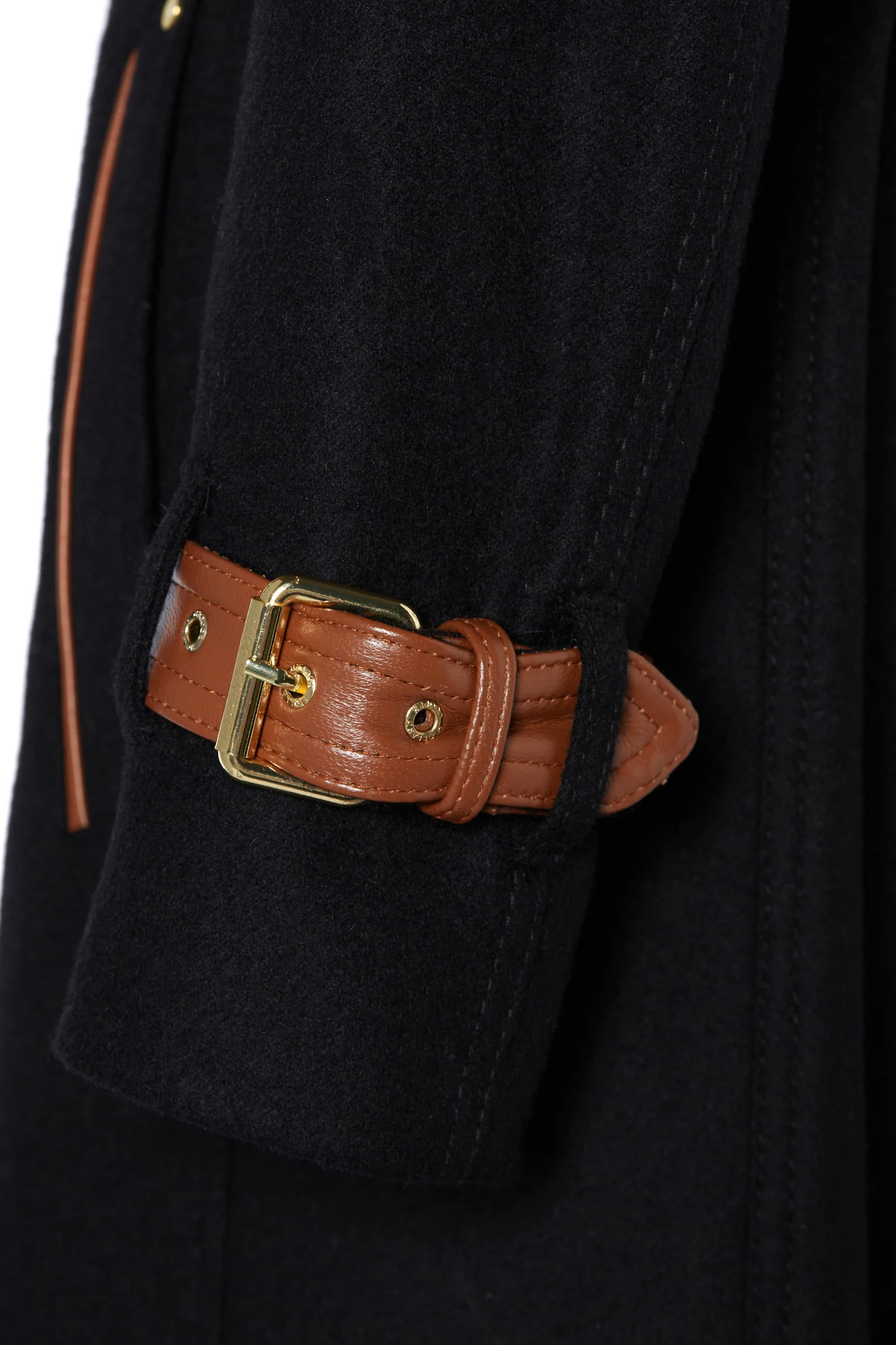 Full Length Marlborough Trench Coat (Soft Black Tan) - Image 13