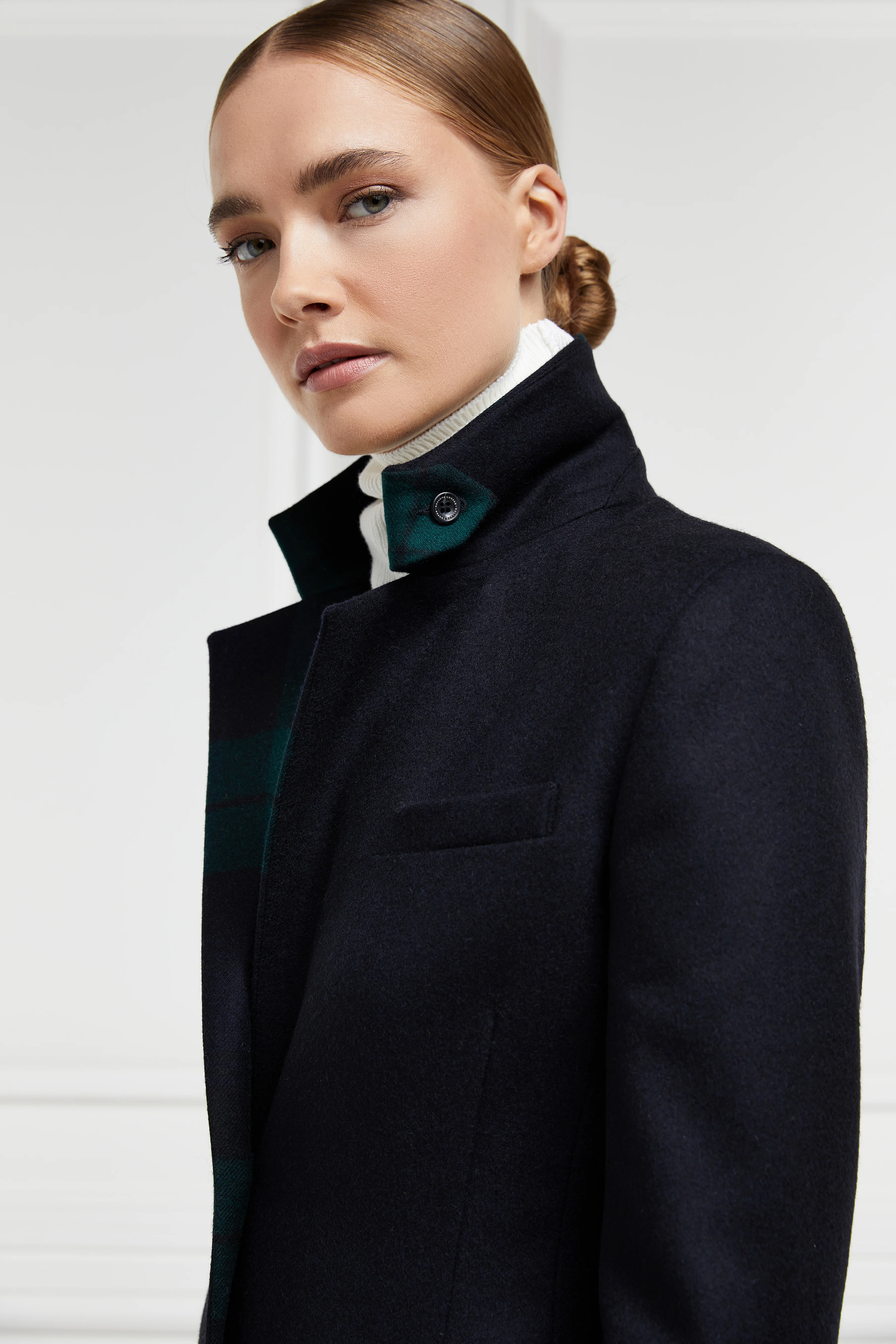 Full Length Regency Coat (Soft Navy Blackwatch) - Image 3
