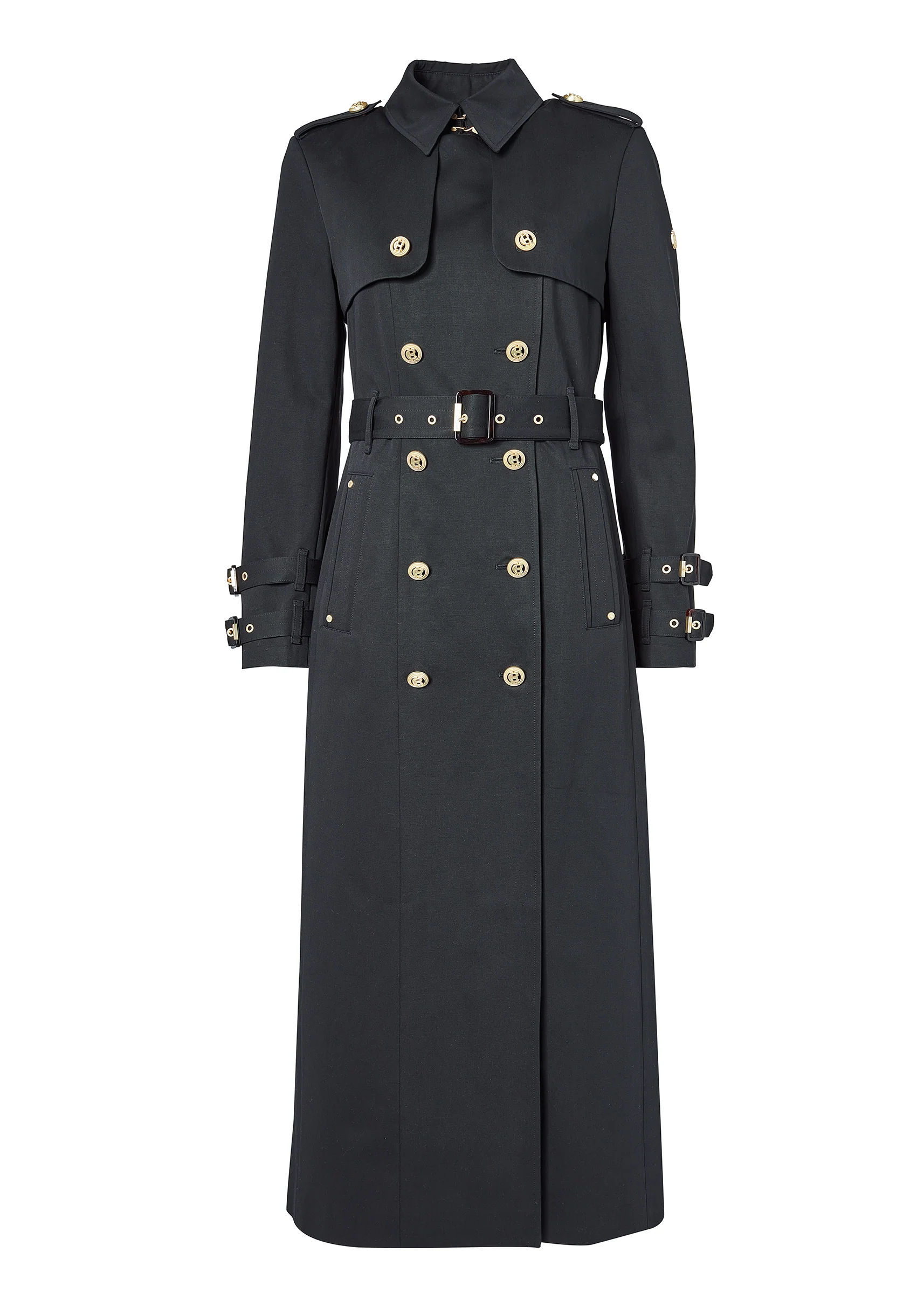 Gatcombe Full Length Trench Coat (Black) - Image 4