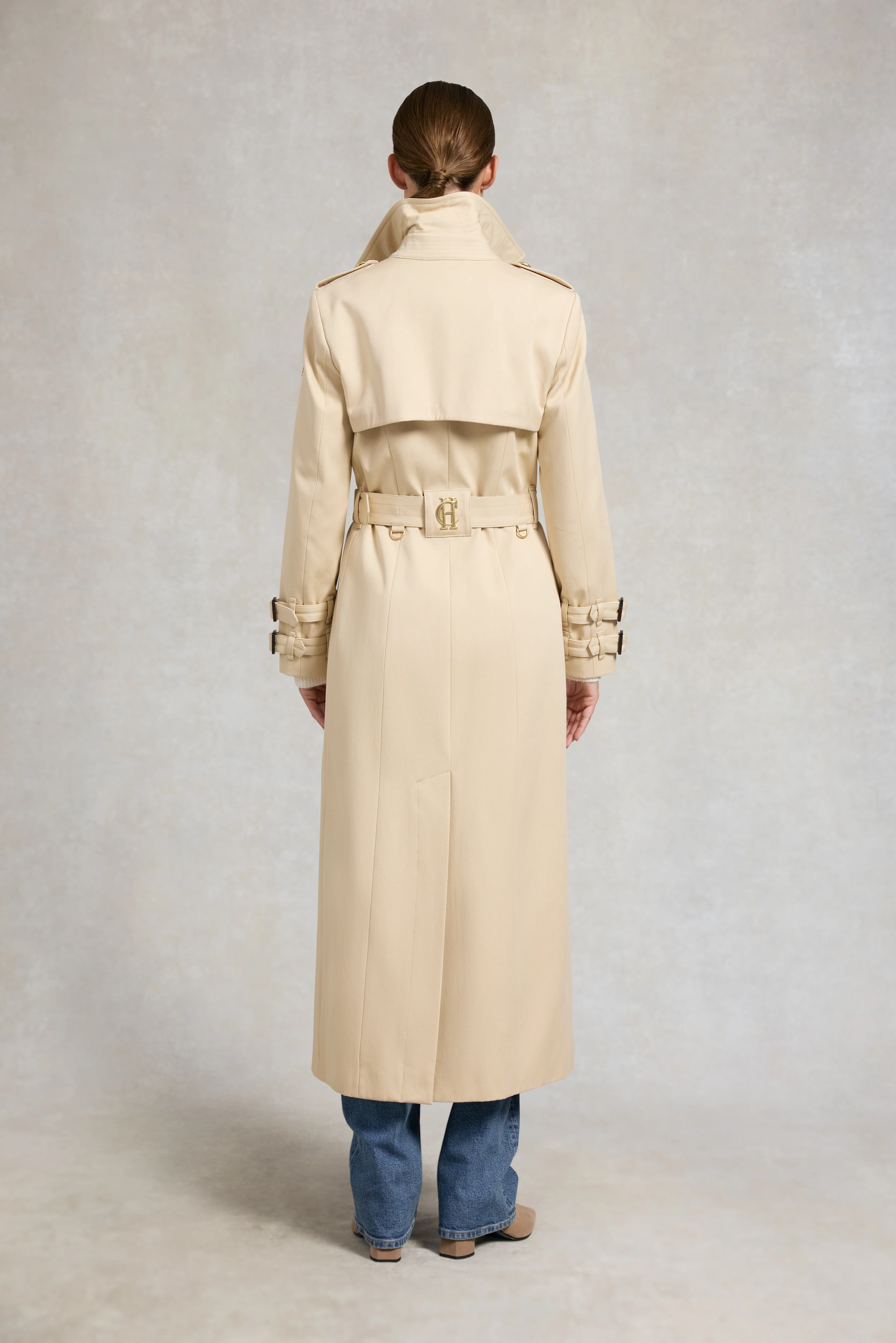 Gatcombe Full Length Trench Coat (Stone) - Image 7
