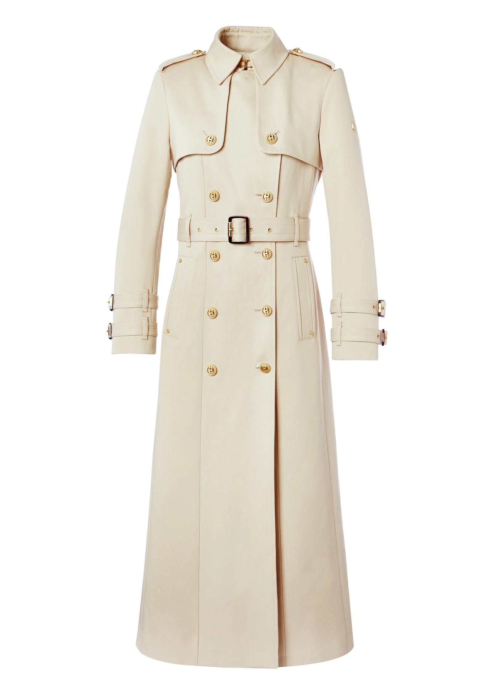Gatcombe Full Length Trench Coat (Stone) - Image 8