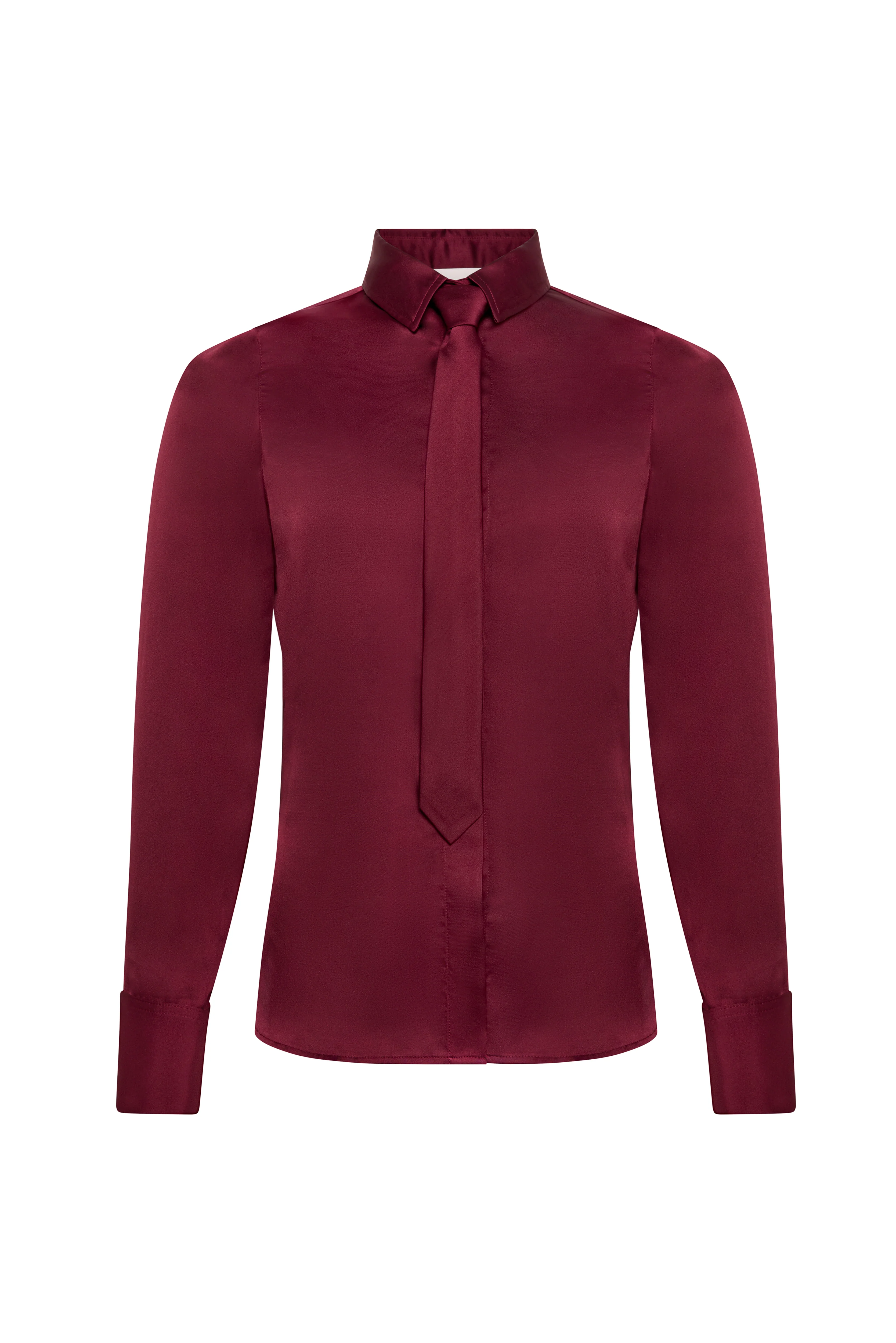 Georgina Satin Shirt (Mulberry) - Image 4