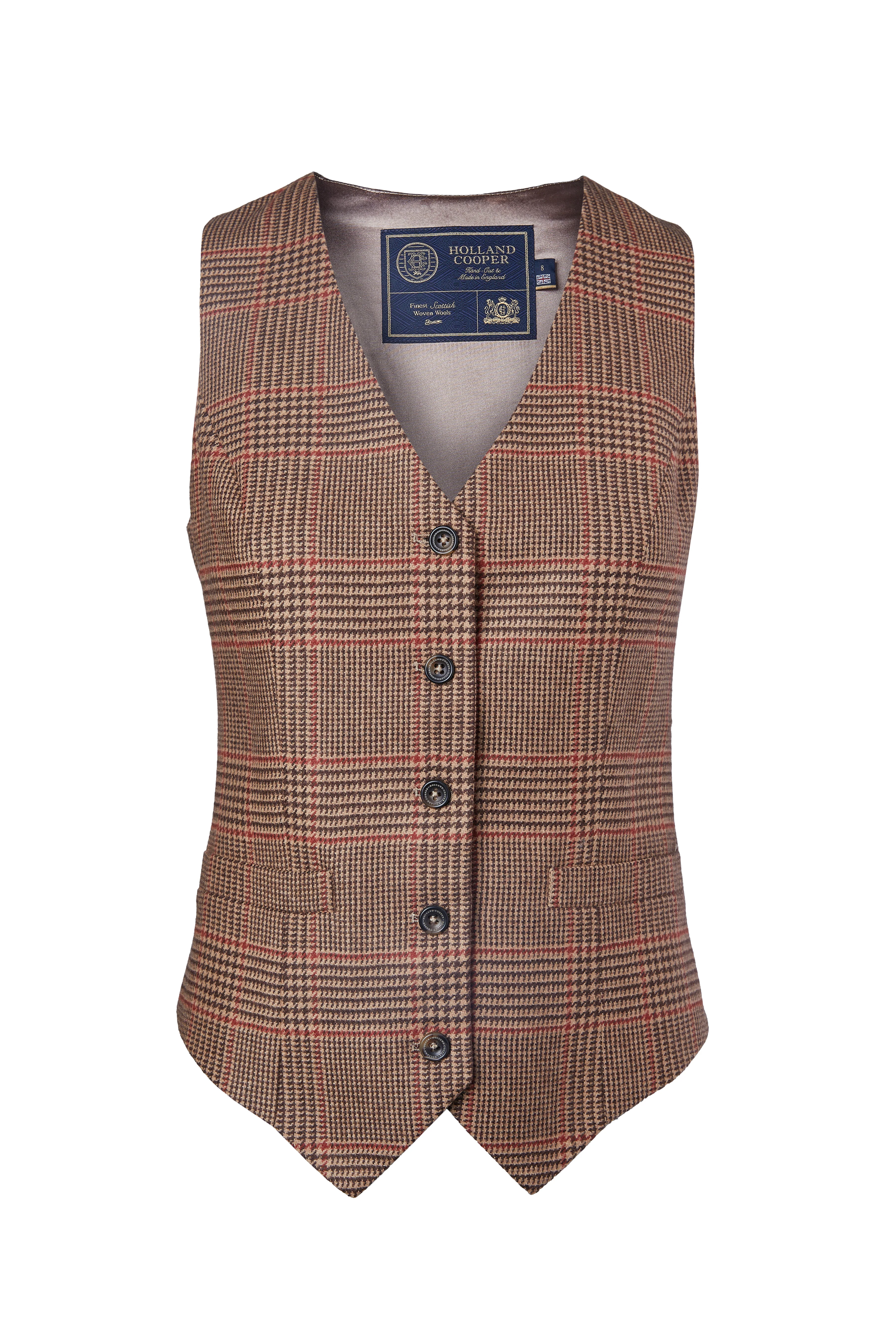 Hampton Waistcoat (Clarence Check Merlot) - Image 4