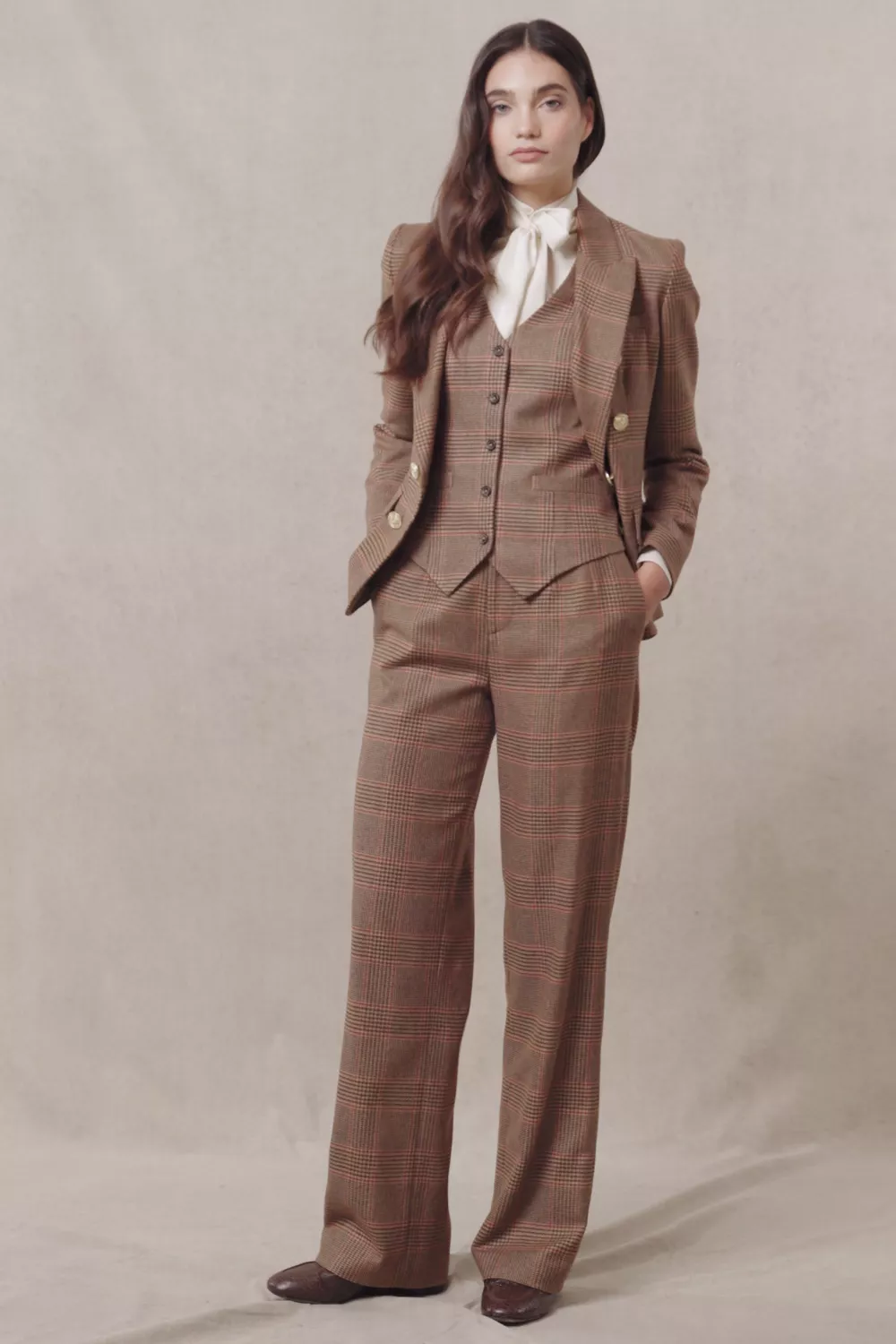 Hampton Waistcoat (Clarence Check Merlot) - Image 5