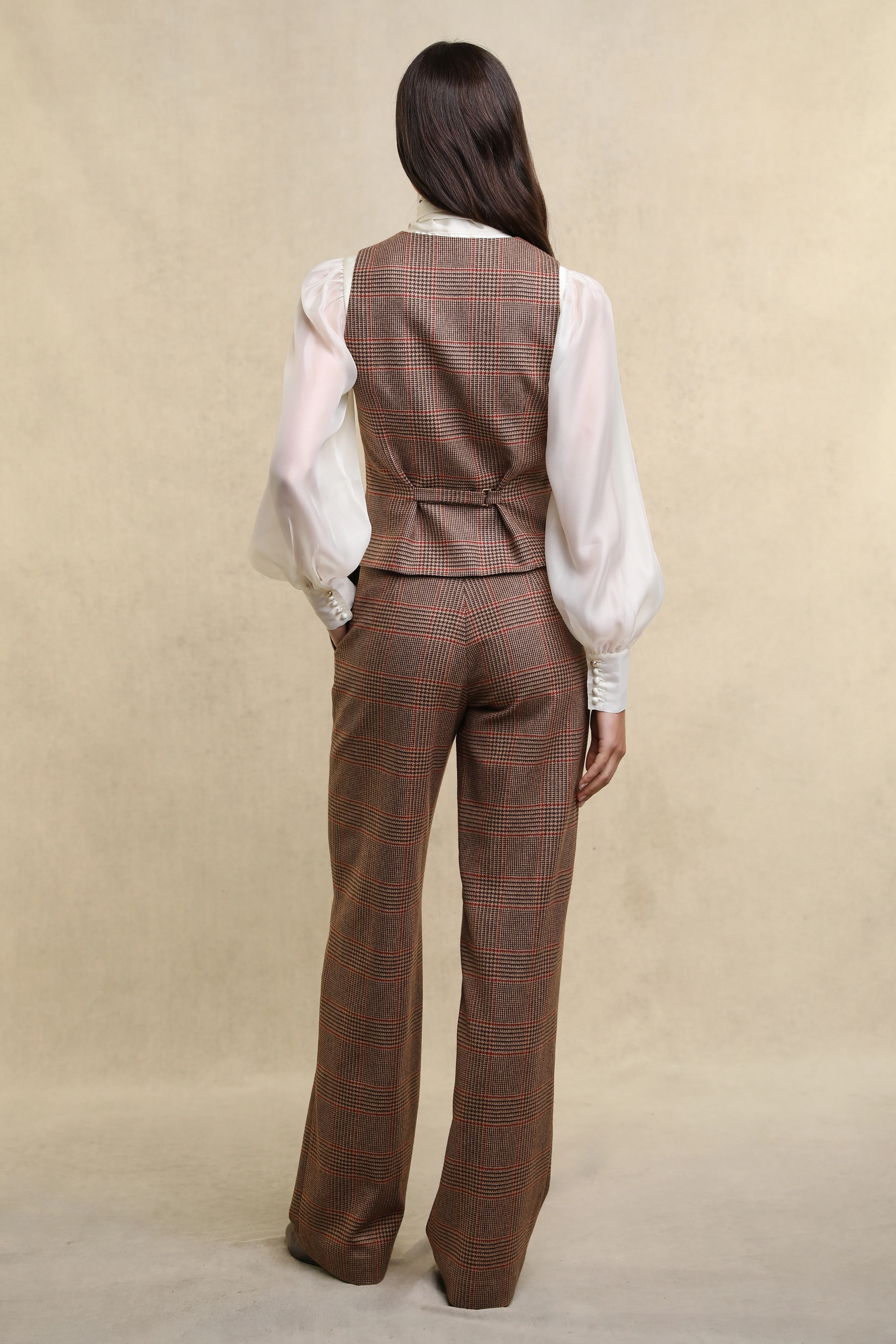 Hampton Waistcoat (Clarence Check Merlot) - Image 6