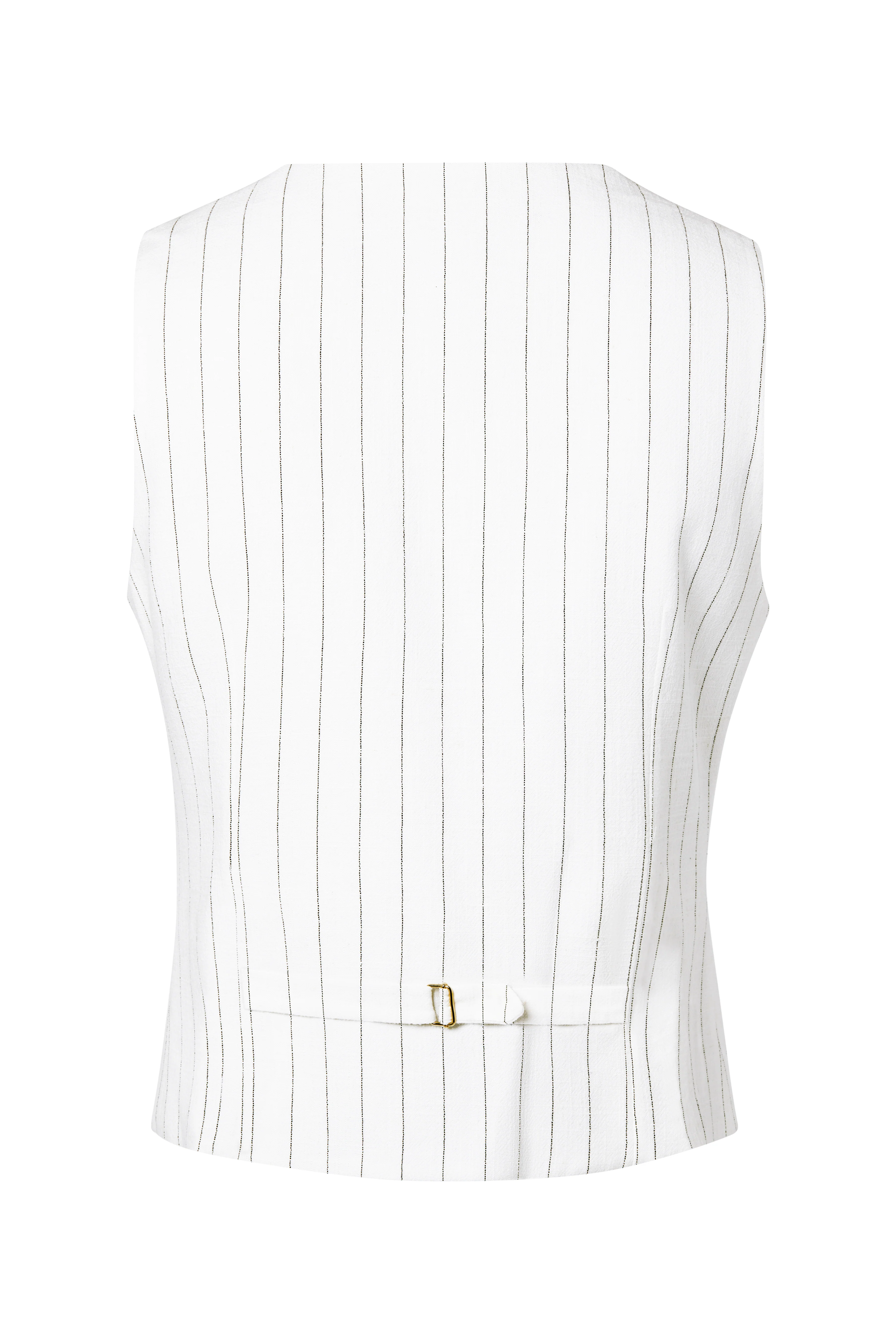 Hampton Waistcoat (Oyster Linen Pinstripe) - Image 6