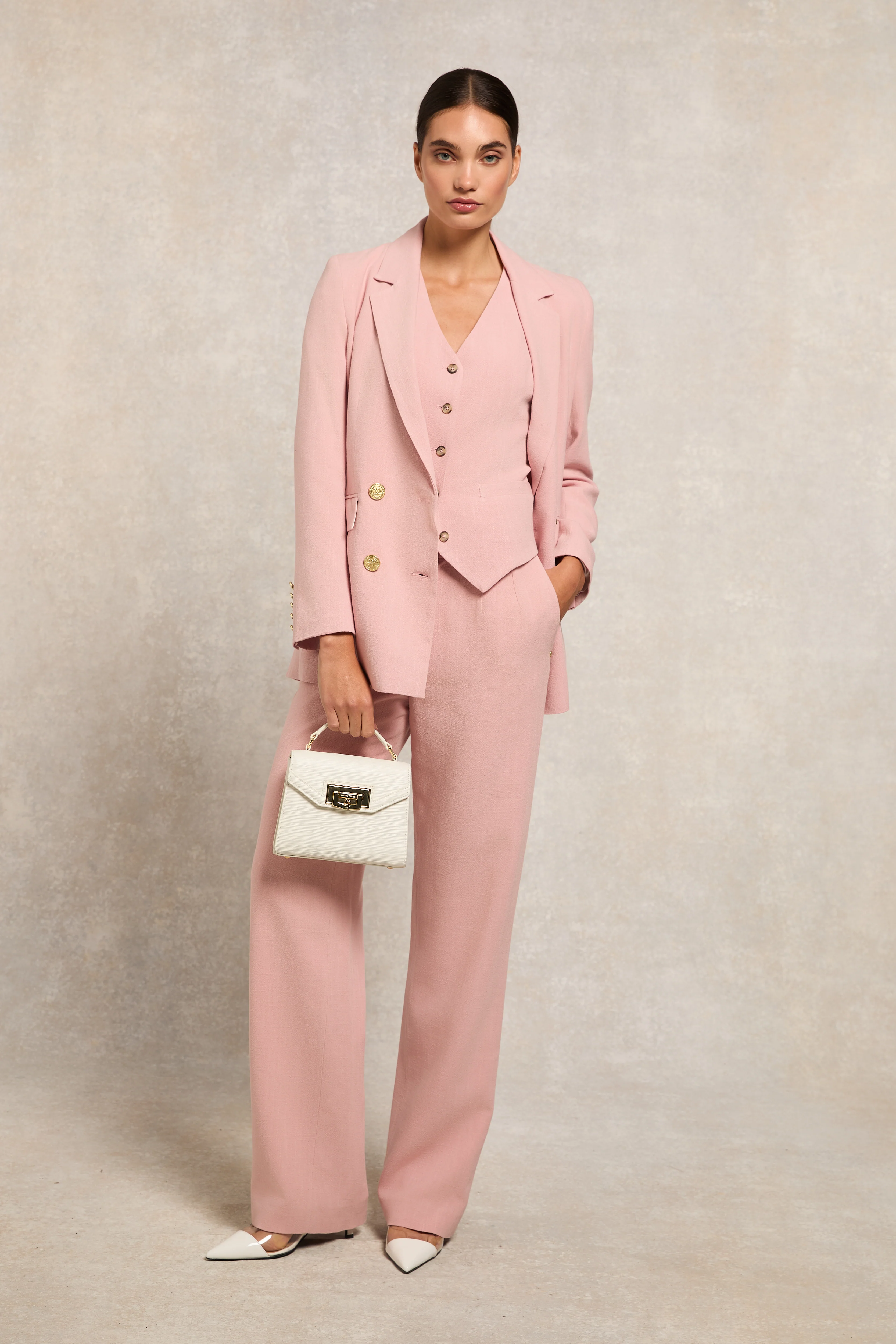 Hampton Waistcoat (Pink Linen) - Image 6