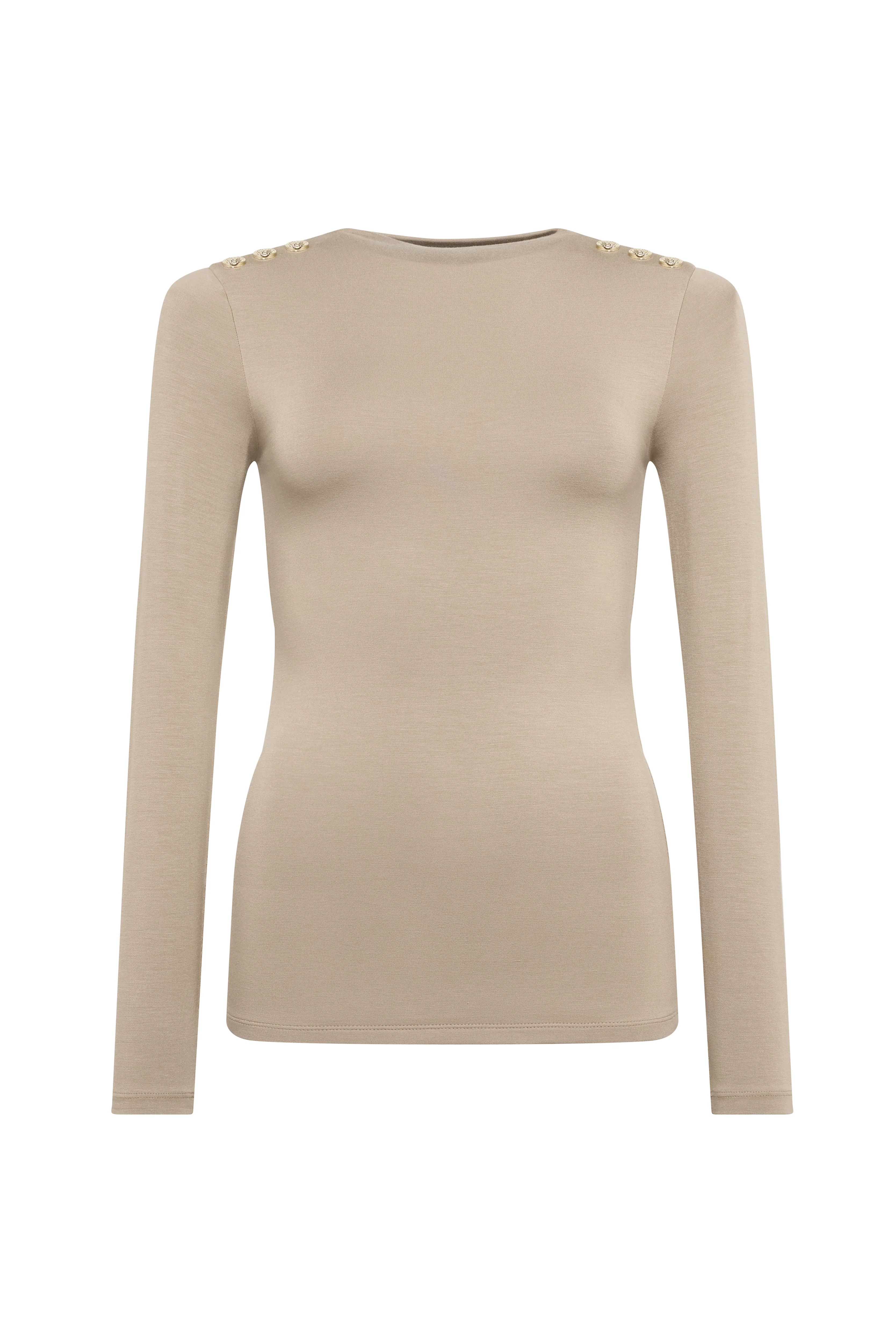 Harper Long Sleeve Top (Taupe) - Image 4