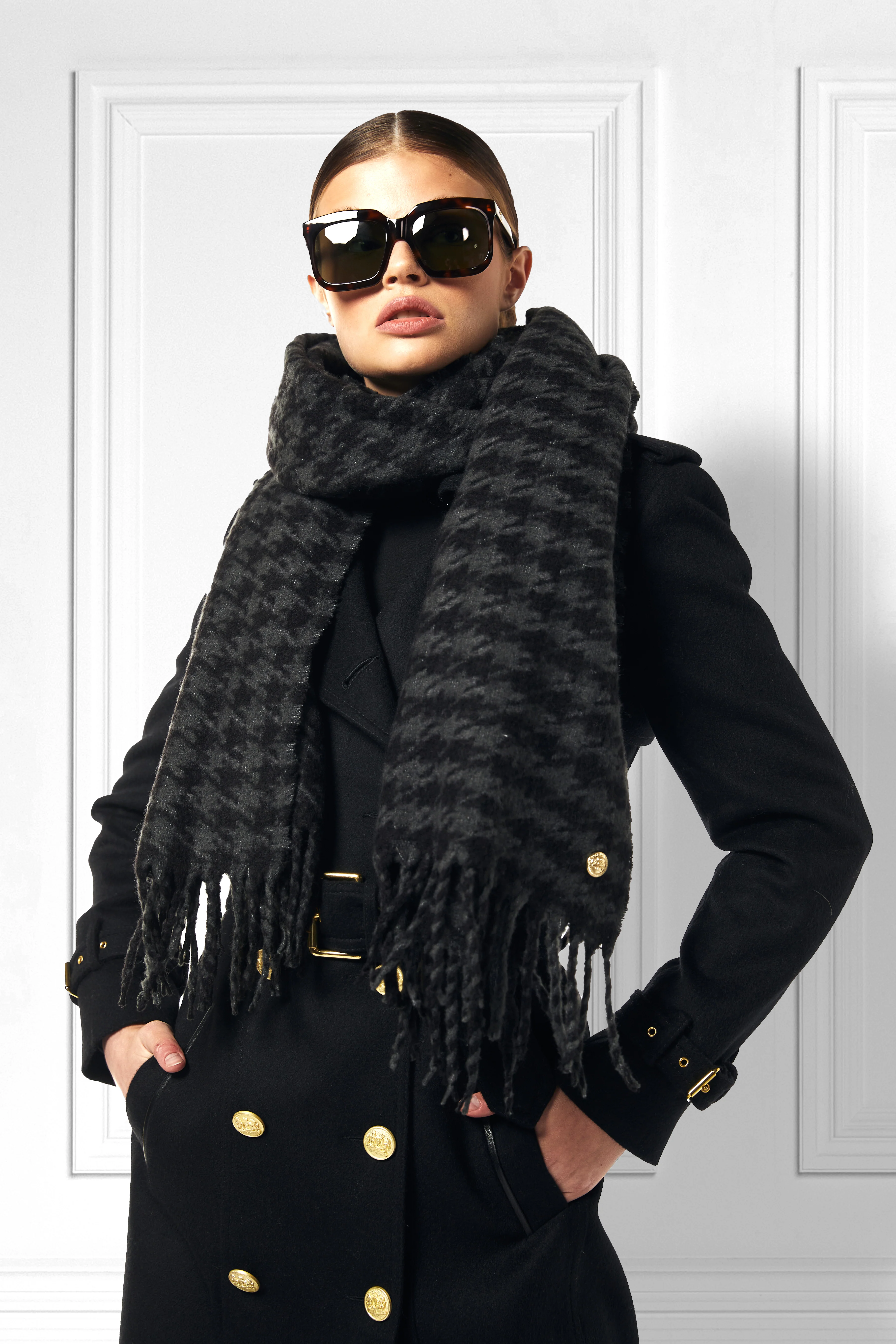HC Chelsea Scarf (Grey Houndstooth) - Image 2