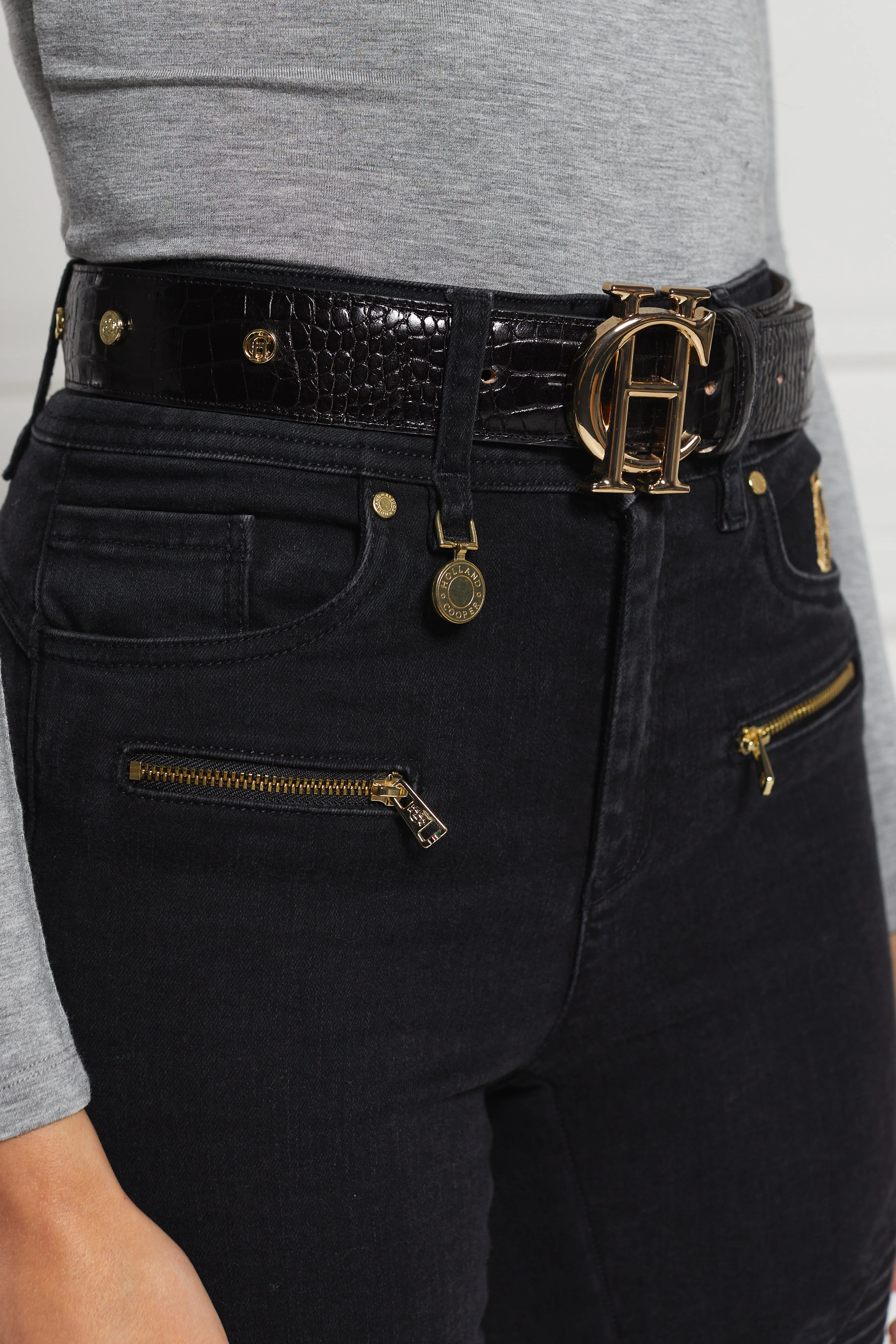 HC Stud Belt (Black Croc) - Image 2