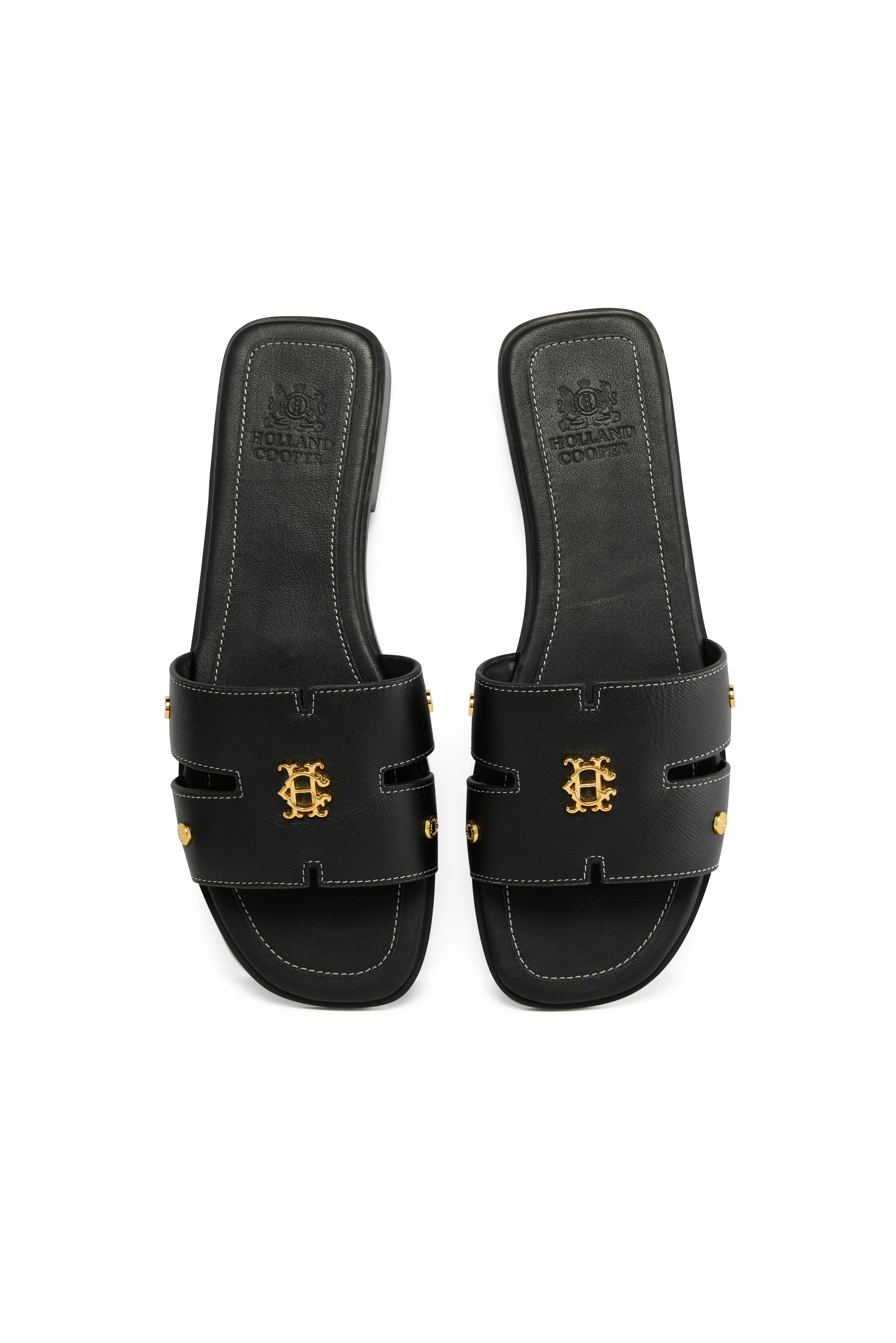 Heraldic Monogram Slides (Black Saffiano) - Image 3