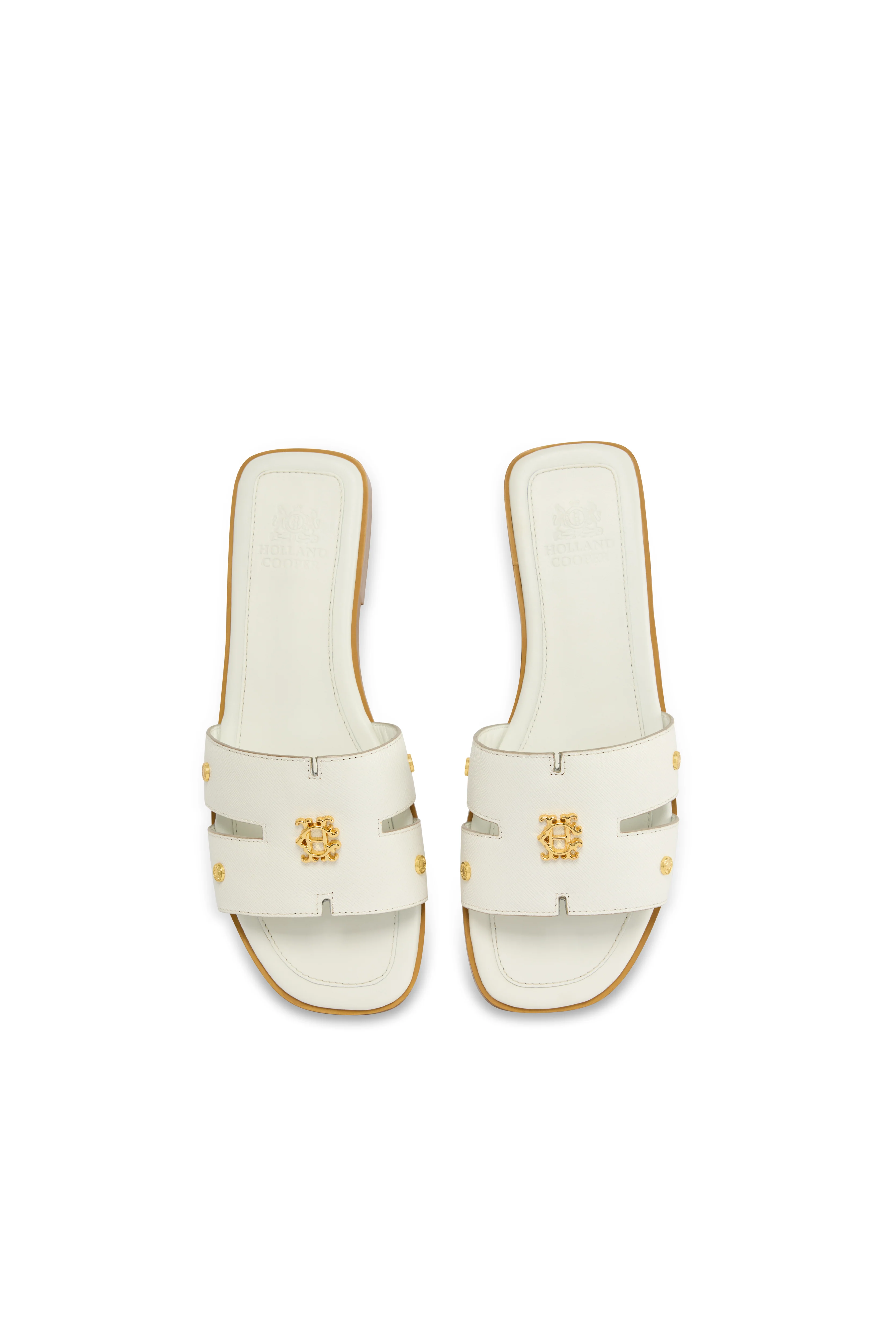 Heraldic Monogram Slides (White Saffiano) - Image 5