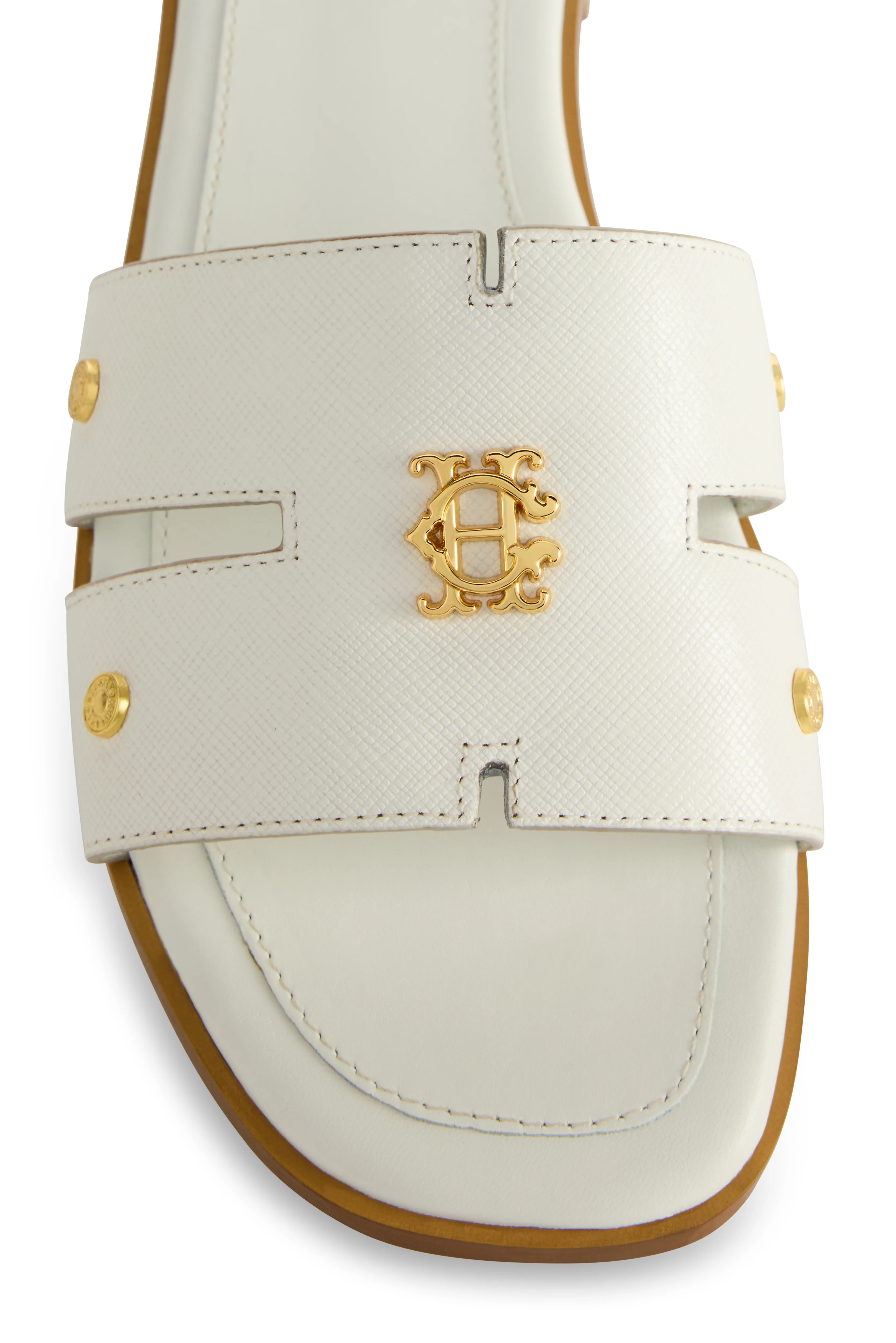 Heraldic Monogram Slides (White Saffiano) - Image 7