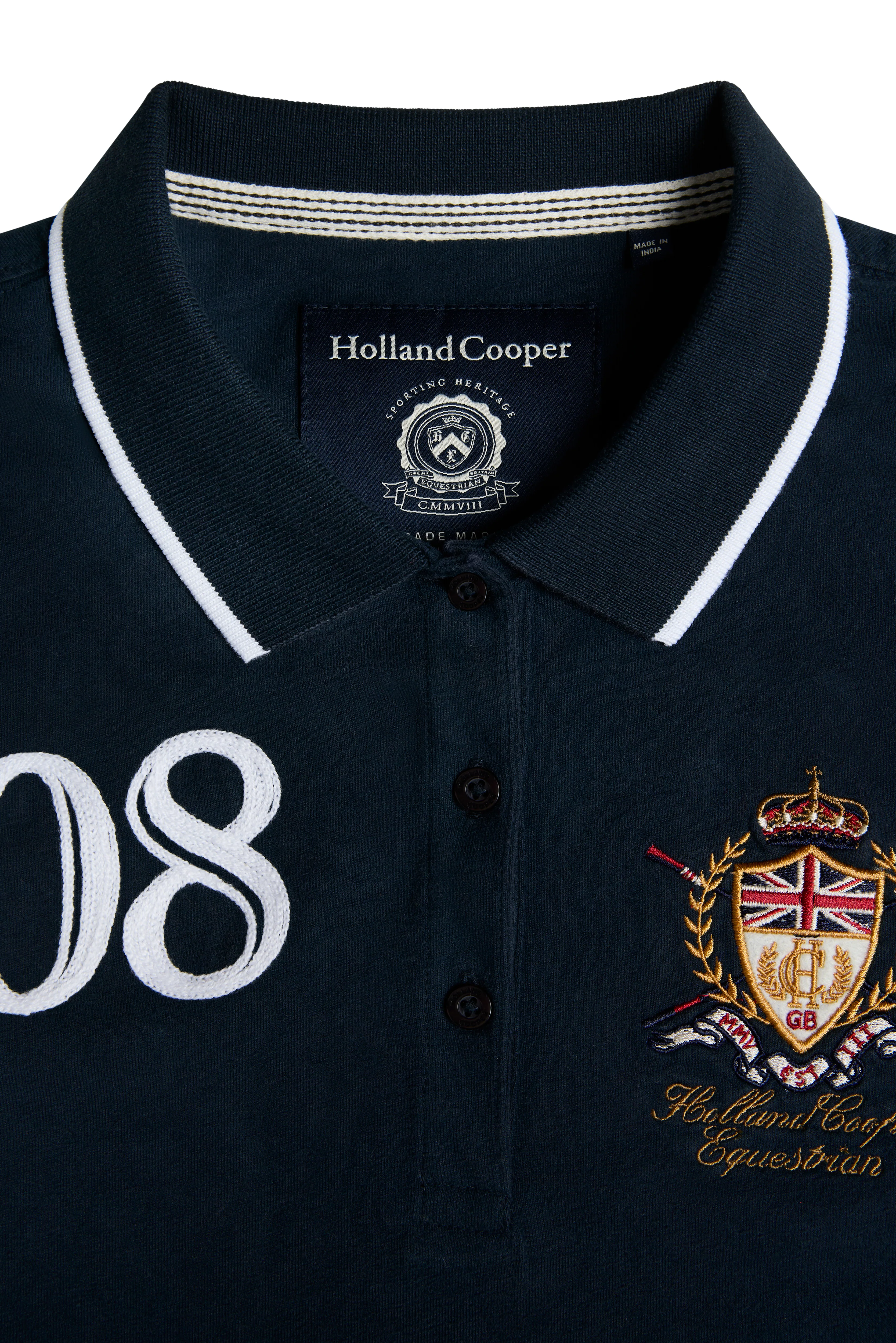Heritage Long Sleeve Polo Shirt (Ink Navy) - Image 6