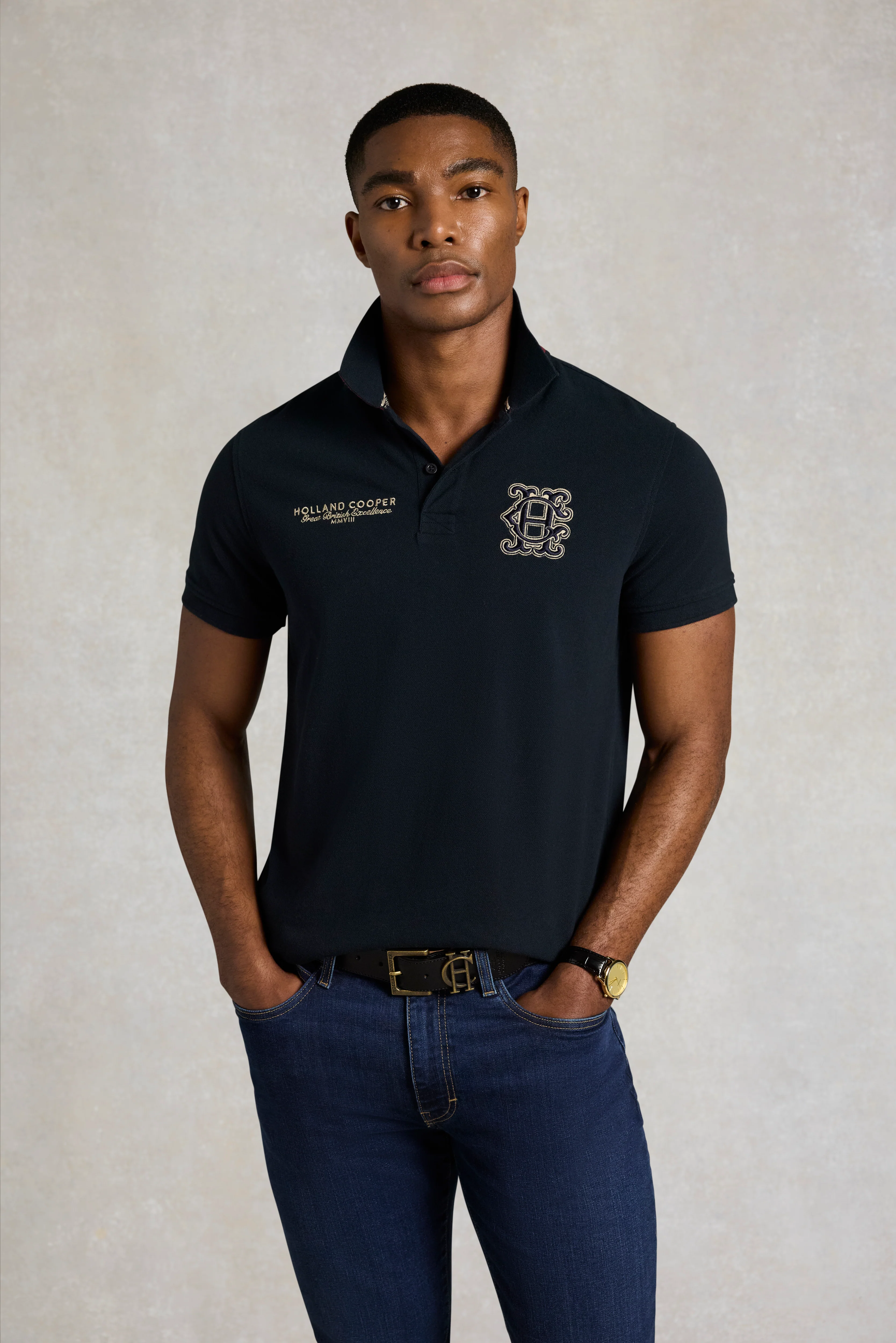 Men's Heritage Short Sleeve Polo Shirt (Ink Navy)