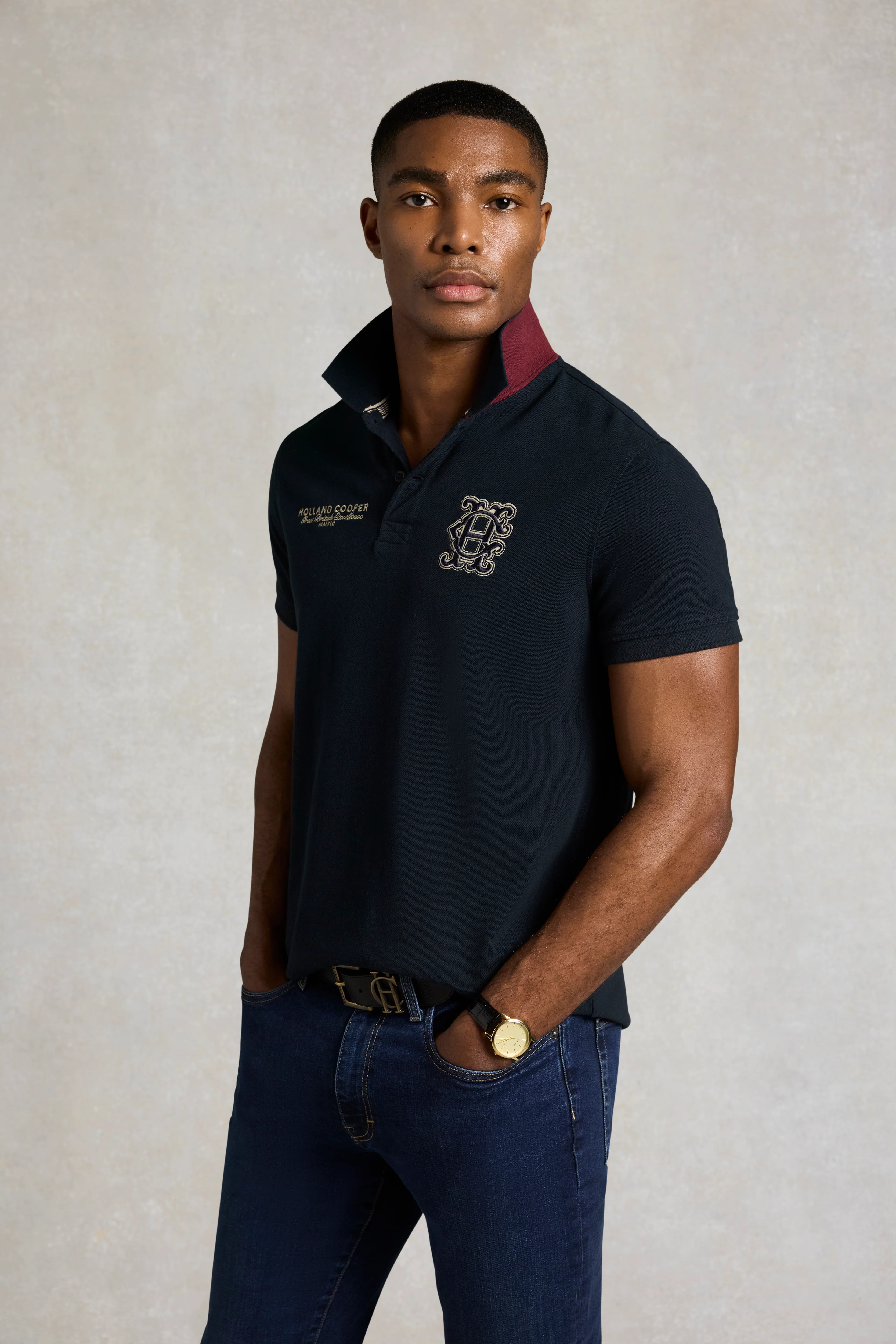 Men's Heritage Short Sleeve Polo Shirt (Ink Navy) - Image 2