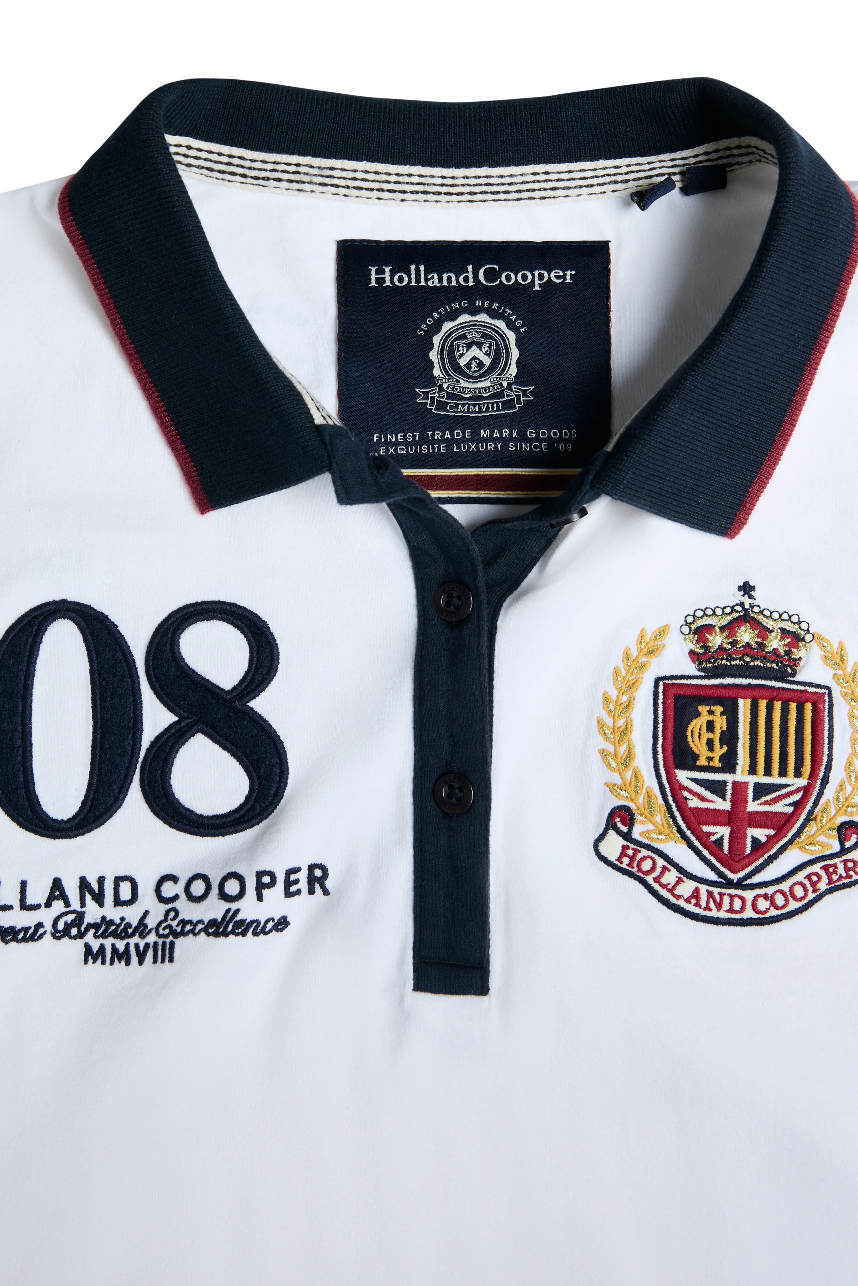 Heritage Short Sleeve Polo Shirt (White) - Image 7