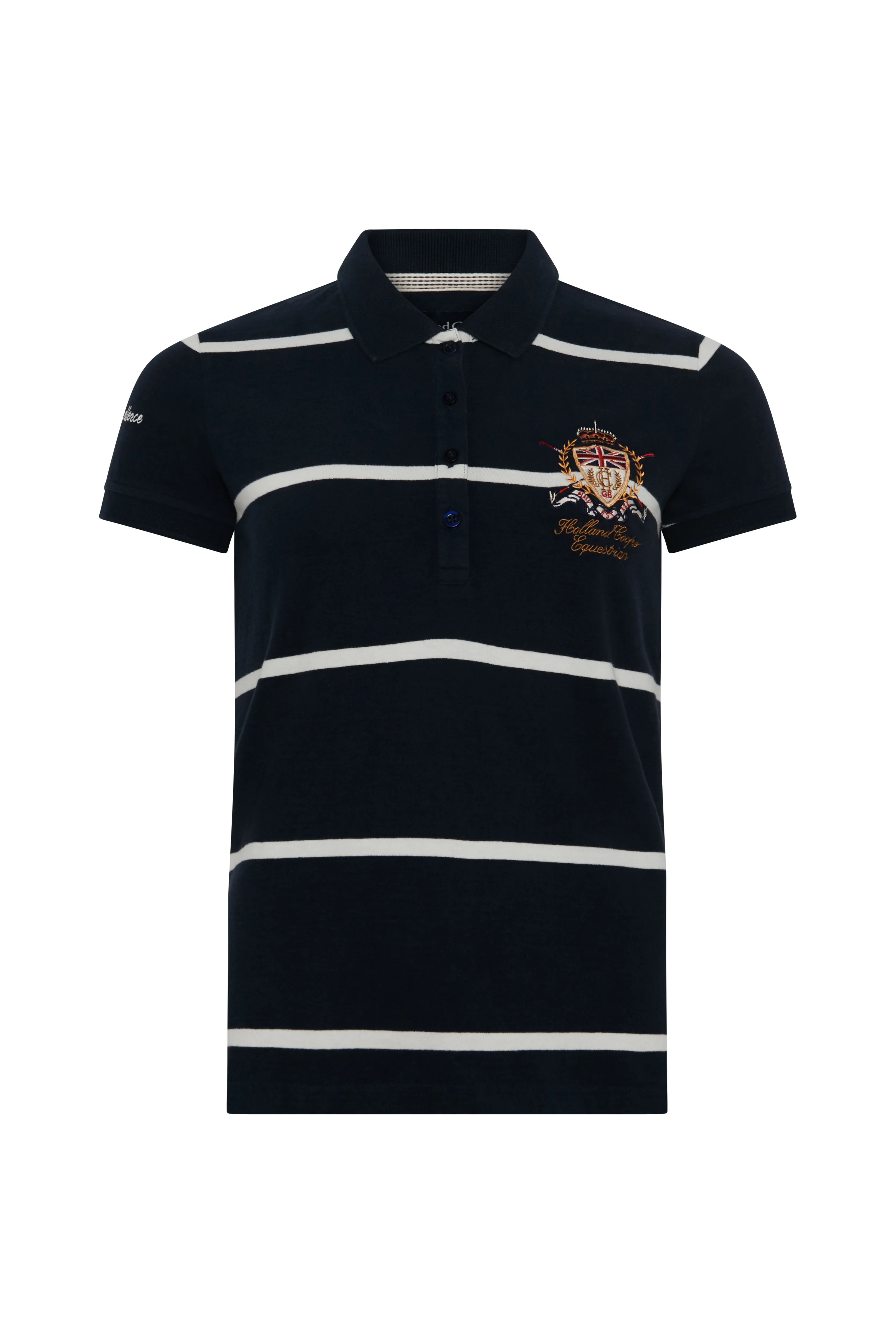 Heritage Short Sleeve Stripe Polo Shirt (Ink Navy) - Image 7
