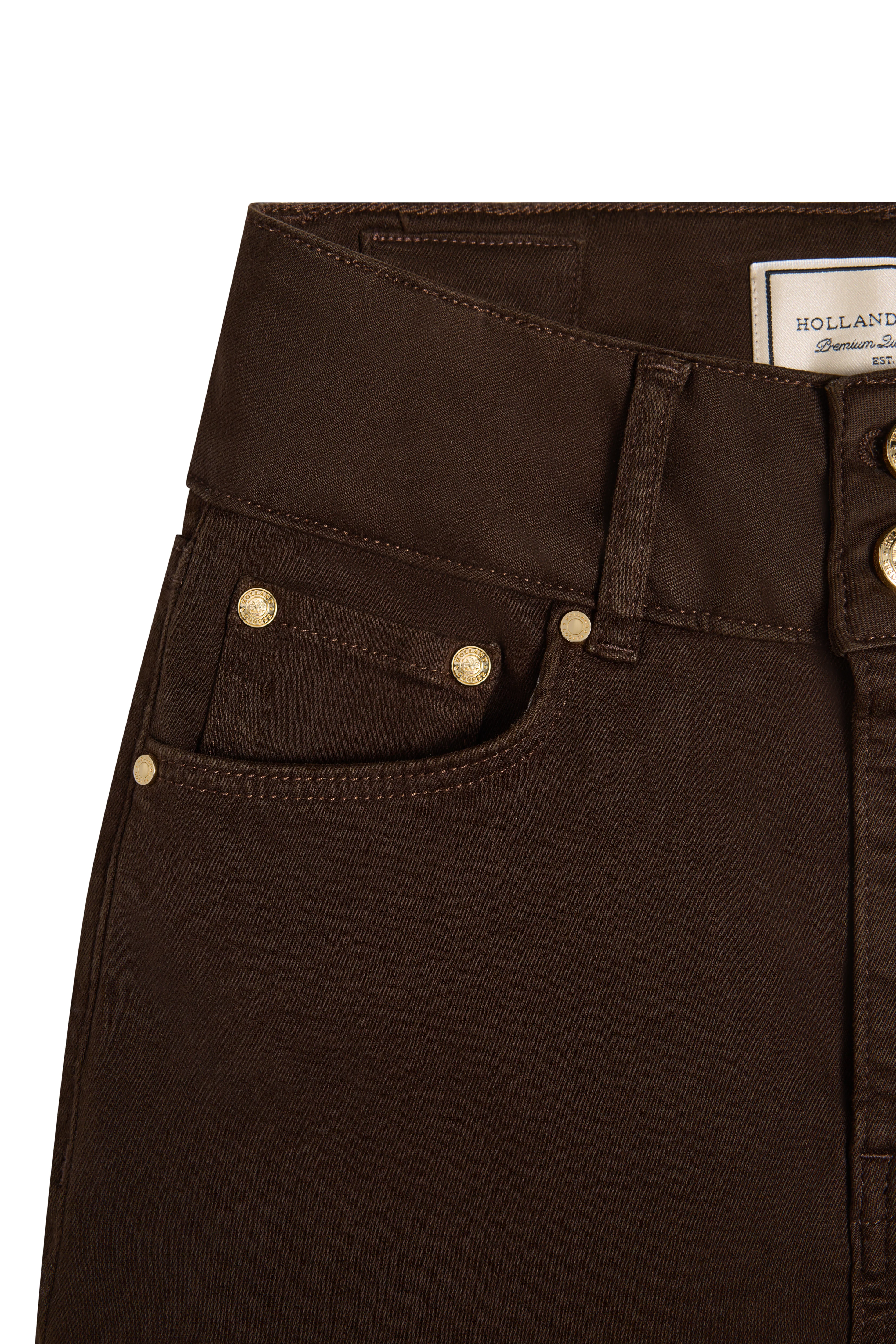 High Rise Flared Jean (Chocolate) - Image 7
