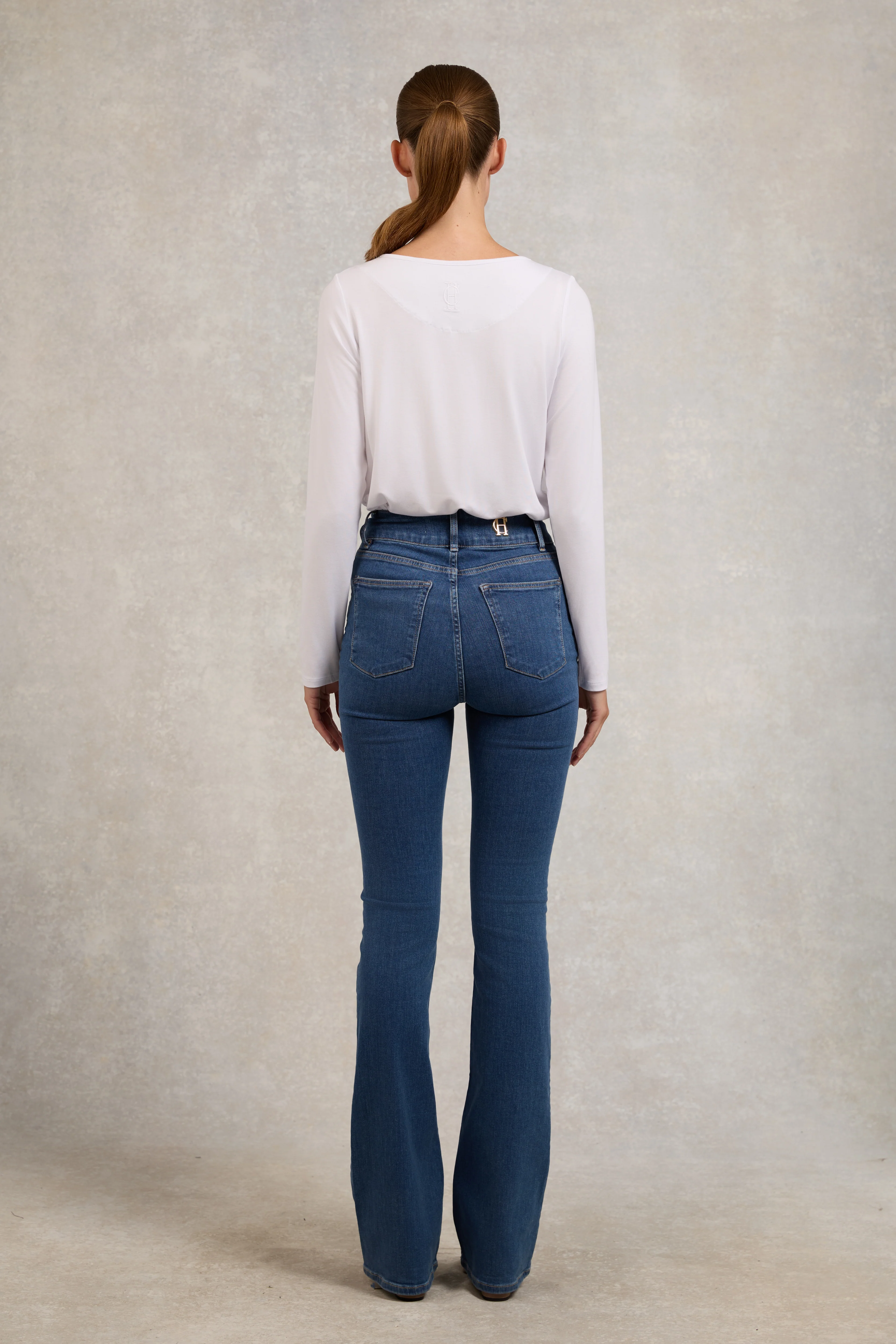 High Rise Flared Jean (Denim) - Image 5