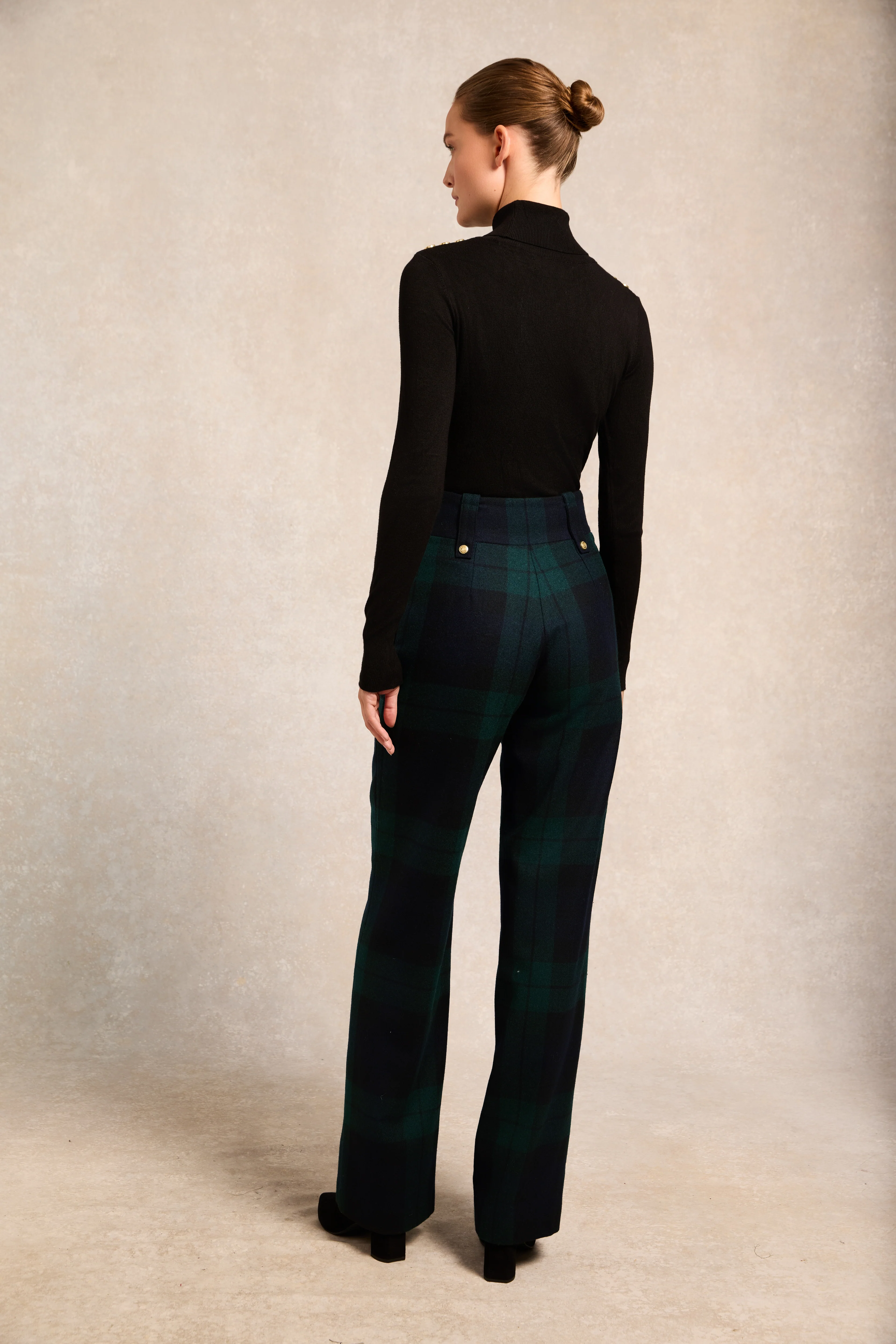 High Waisted Straight Trouser (Blackwatch) - Image 6