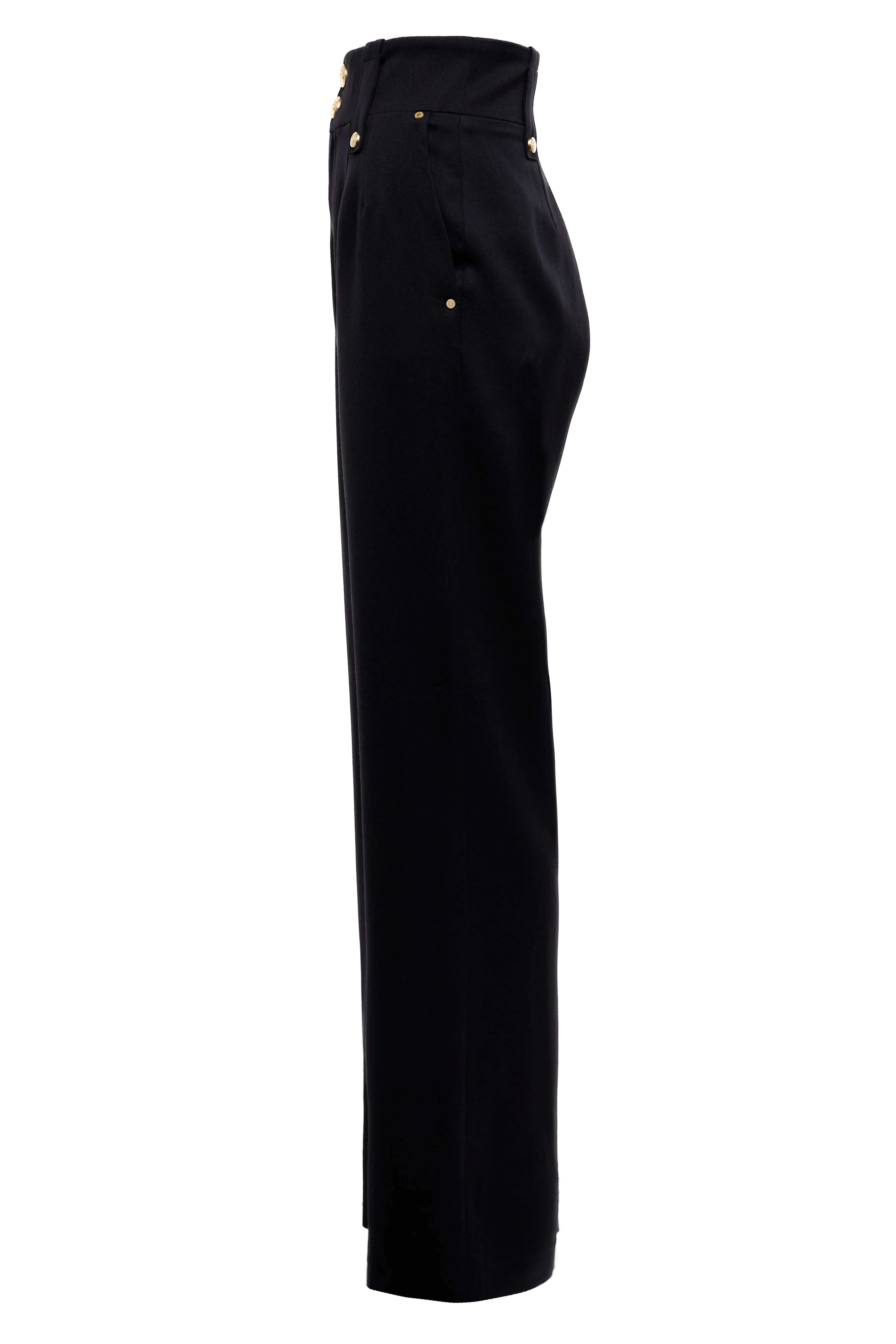 High Waisted Straight Trouser (Black Barathea) - Image 7