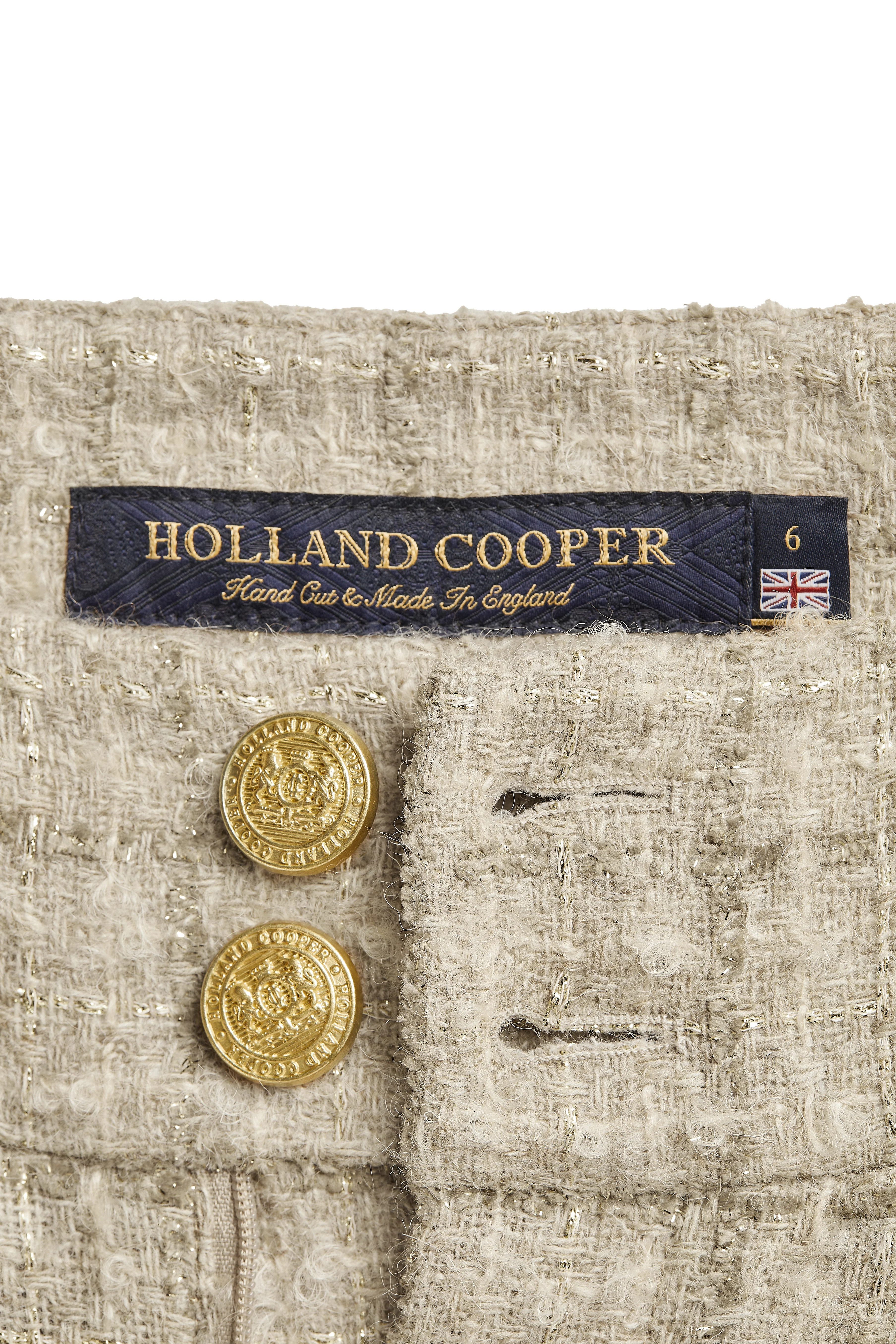 High Waisted Straight Trouser (Camel Sparkle Tweed) - Image 7
