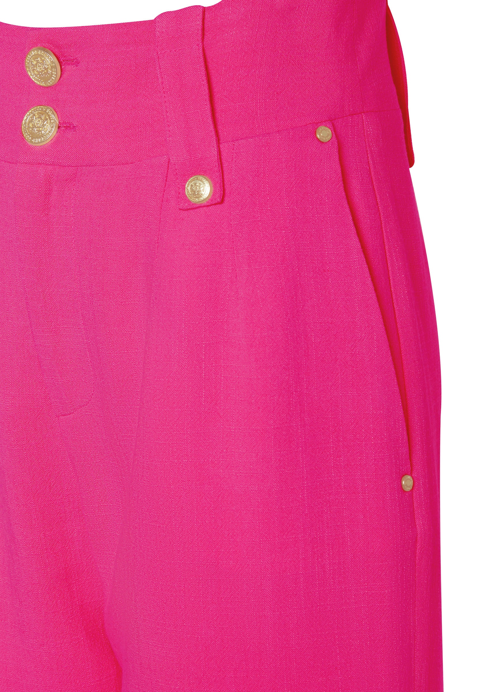 High Waisted Straight Trouser (Hot Pink Linen) - Image 6