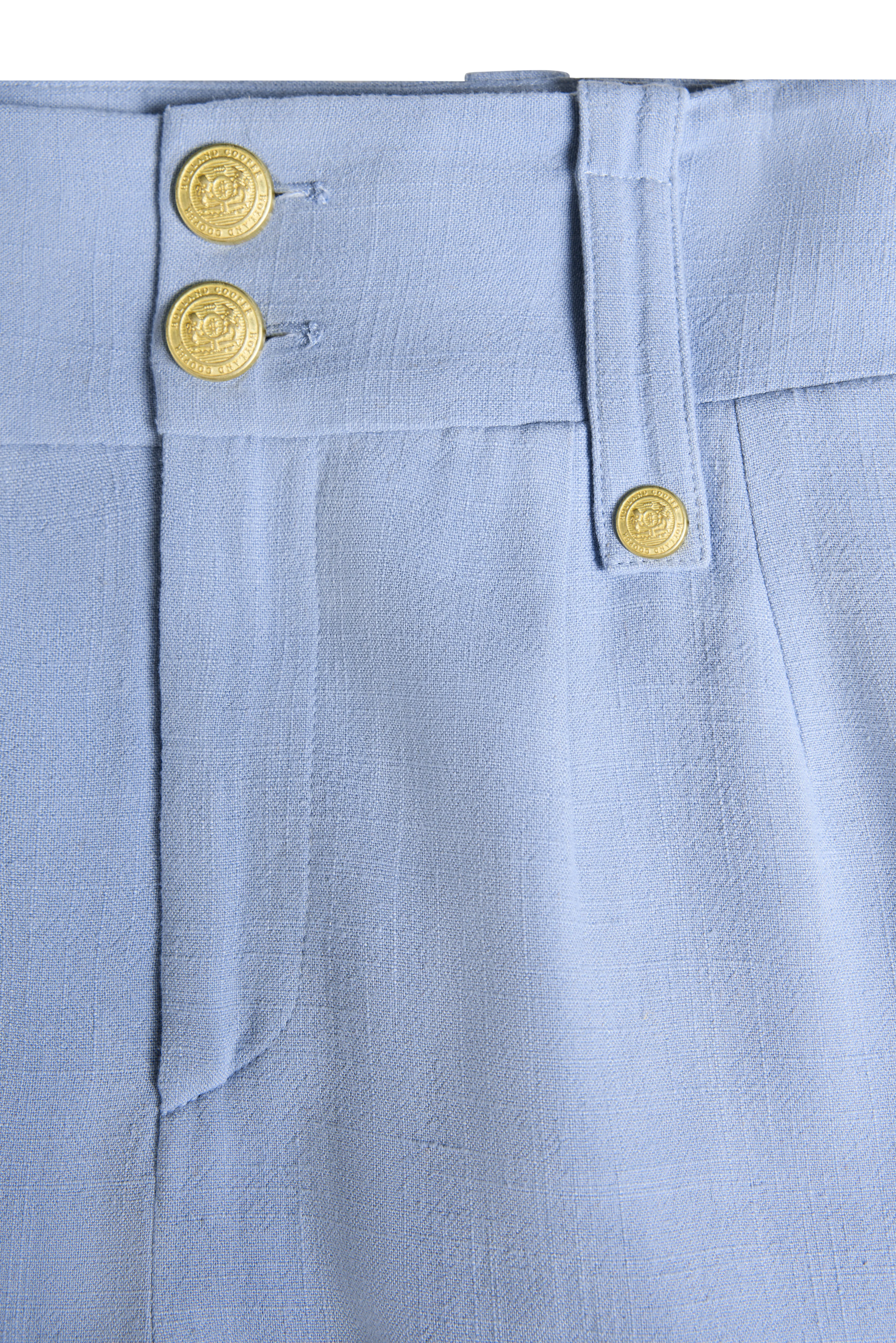 High Waisted Straight Trouser (Ice Blue Linen) - Image 9
