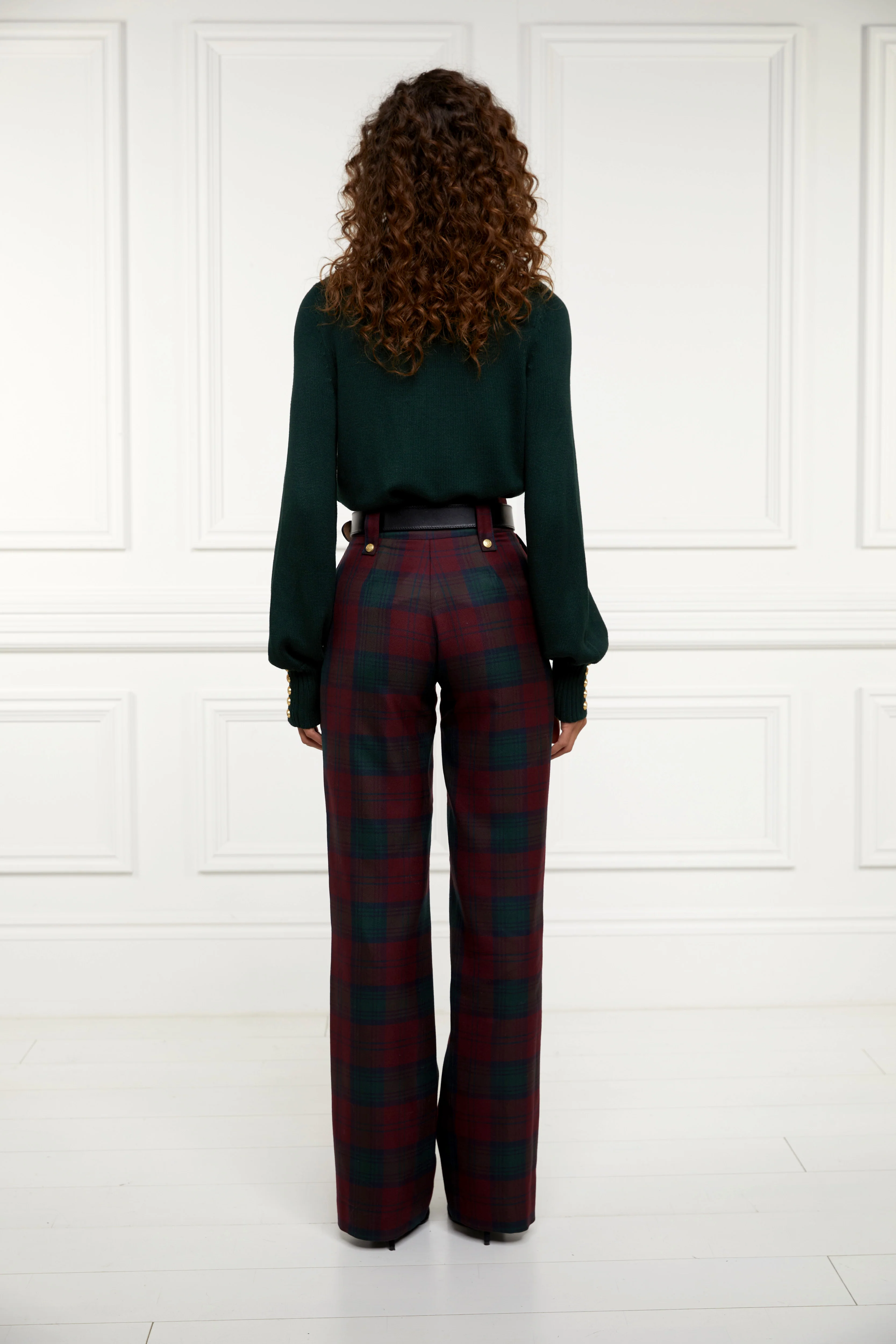 High Waisted Straight Trouser (Mulberry Tartan) - Image 6