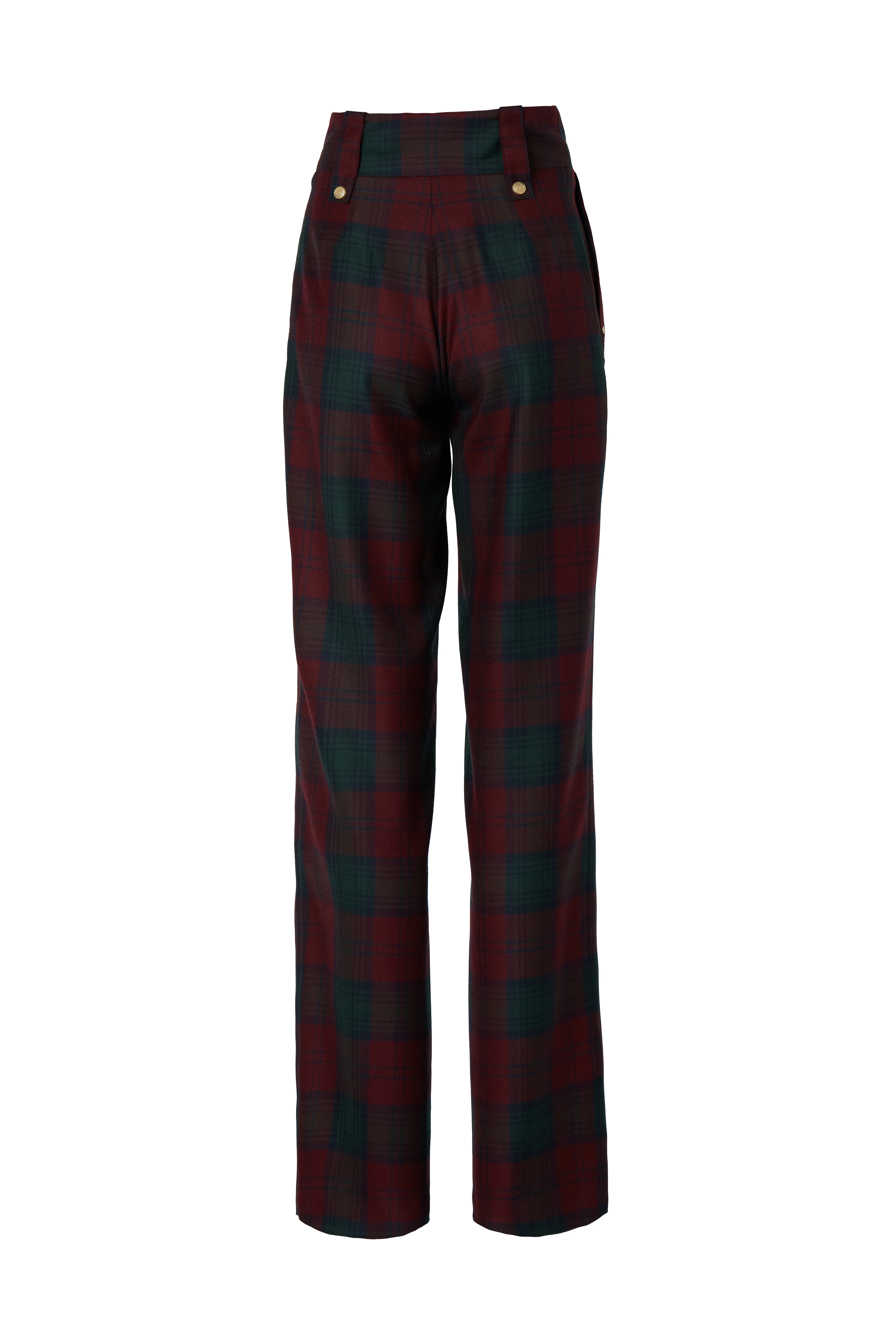 High Waisted Straight Trouser (Mulberry Tartan) - Image 7