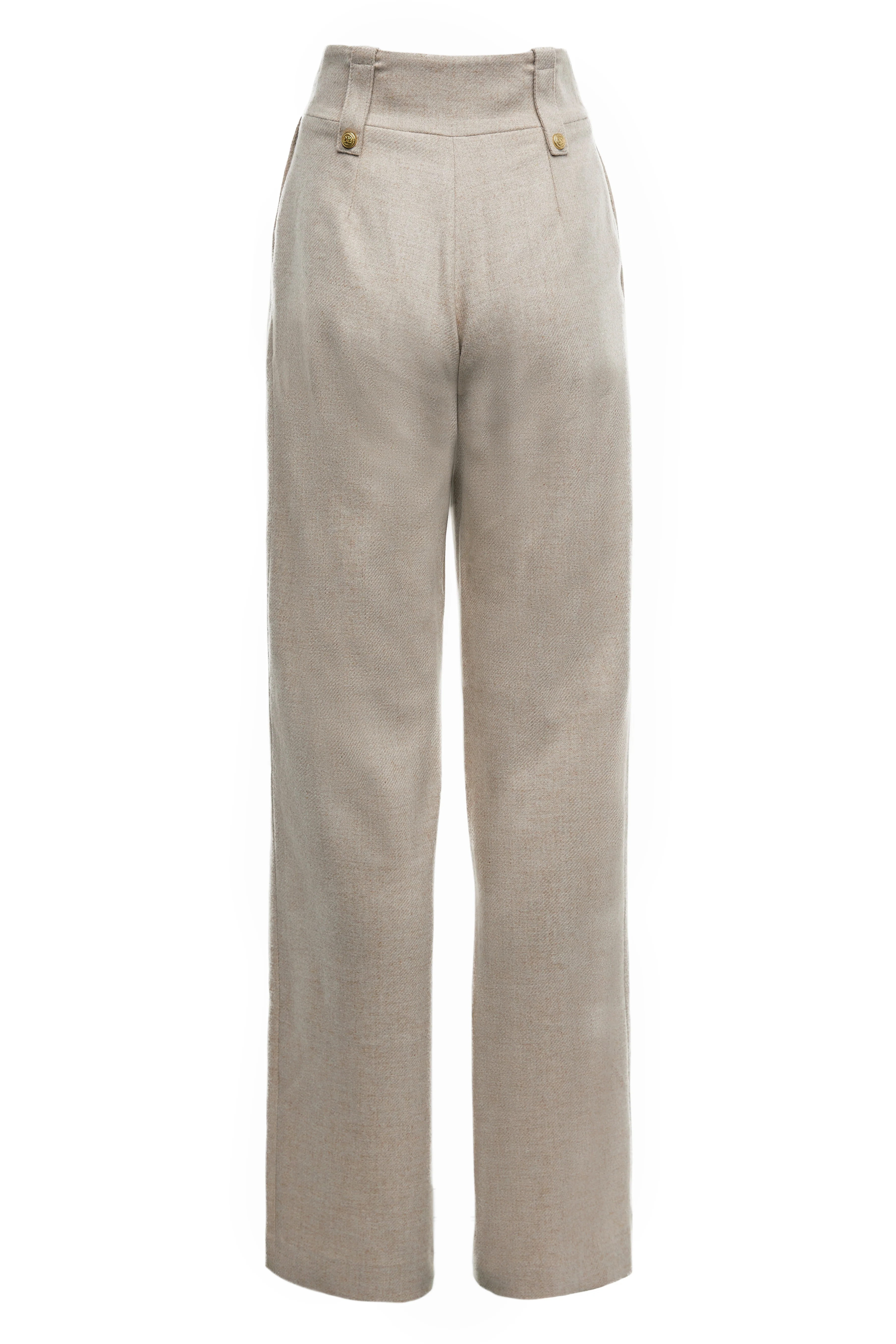 High Waisted Straight Trouser (Oatmeal) - Image 8