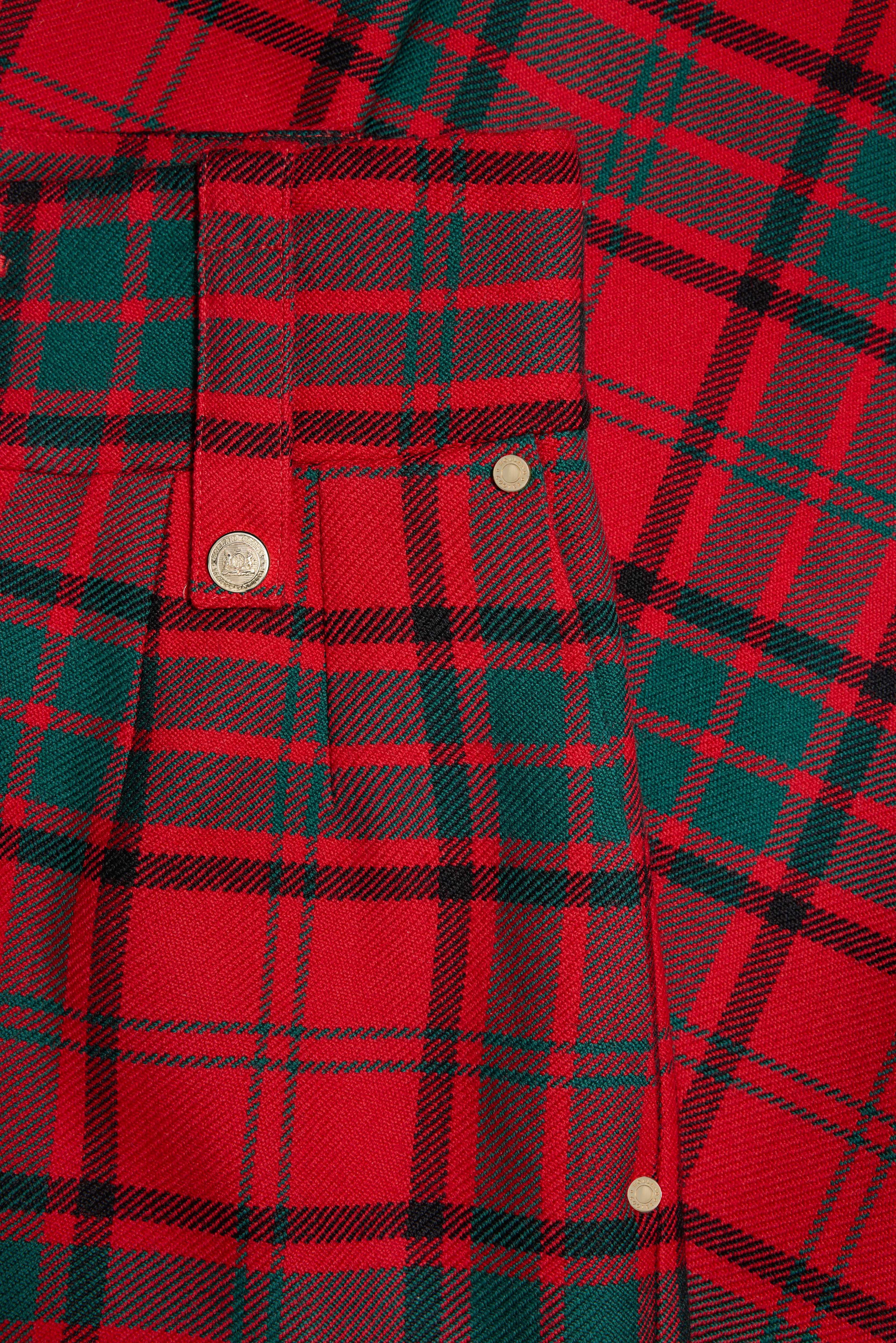 High Waisted Wide Leg Trouser (Red Tartan) - Image 10