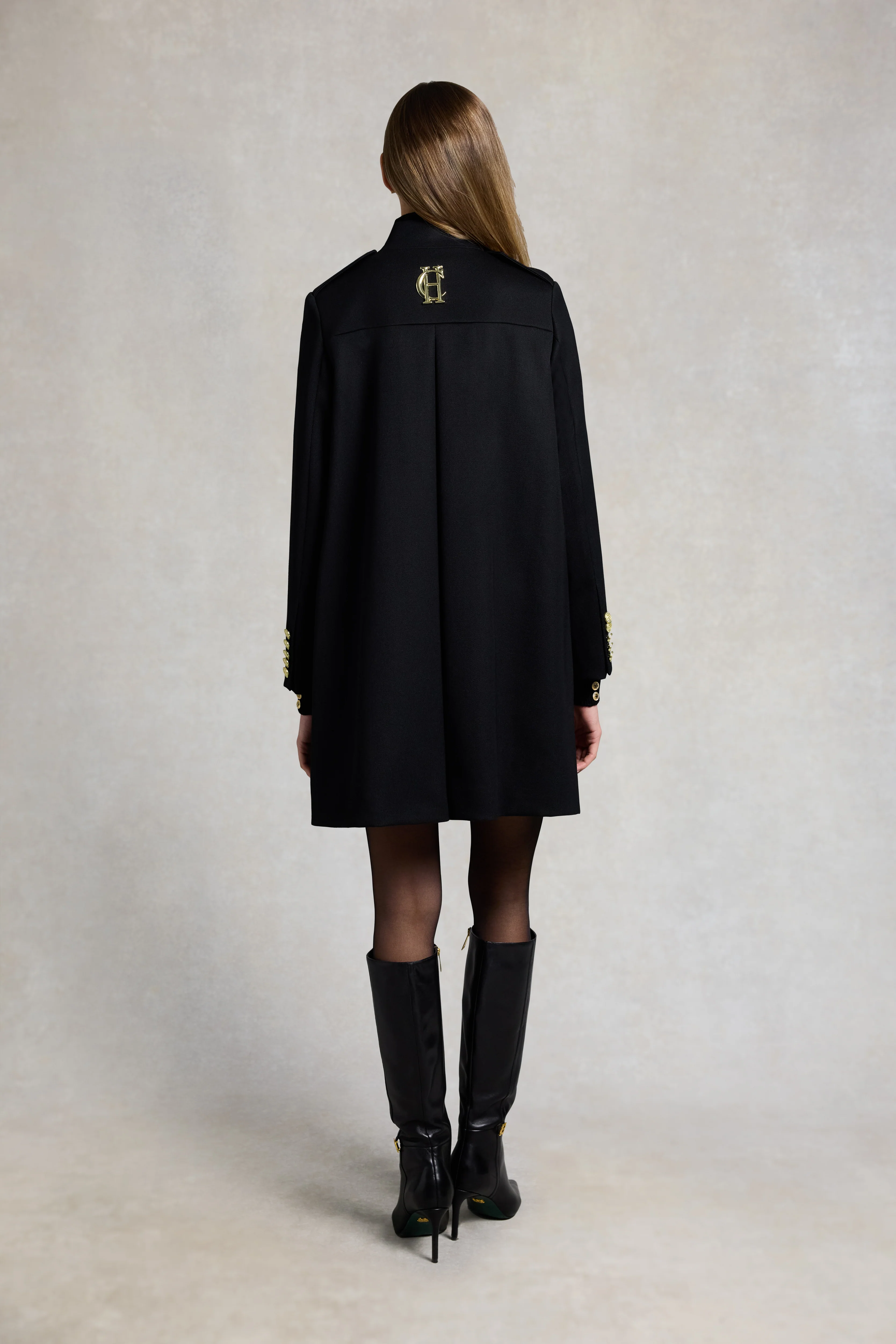 Highbury Cape Coat (Black Twill) - Image 4