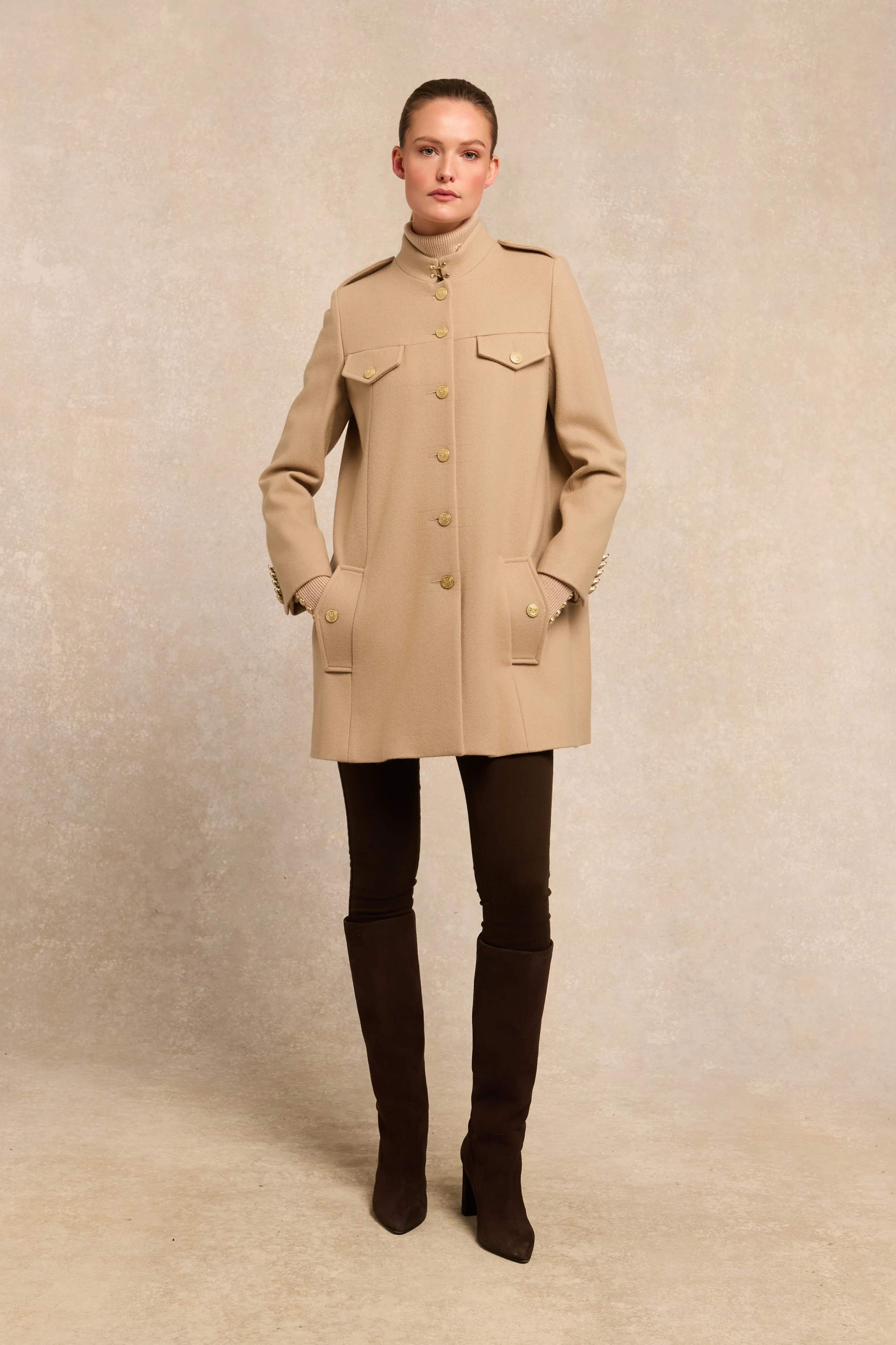 Highbury Cape Coat (Camel) - Image 7