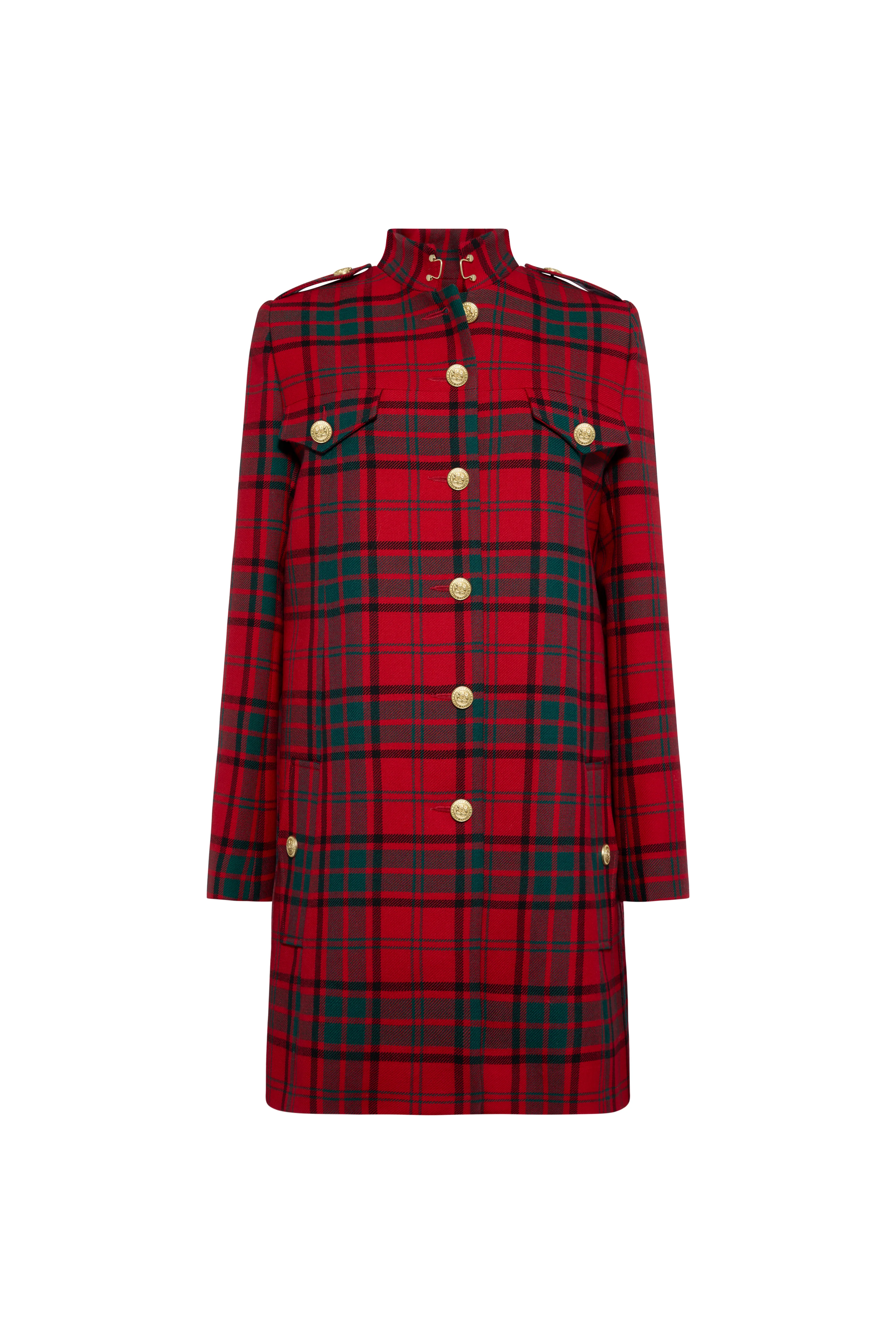 Highbury Cape Coat (Red Tartan) - Image 4