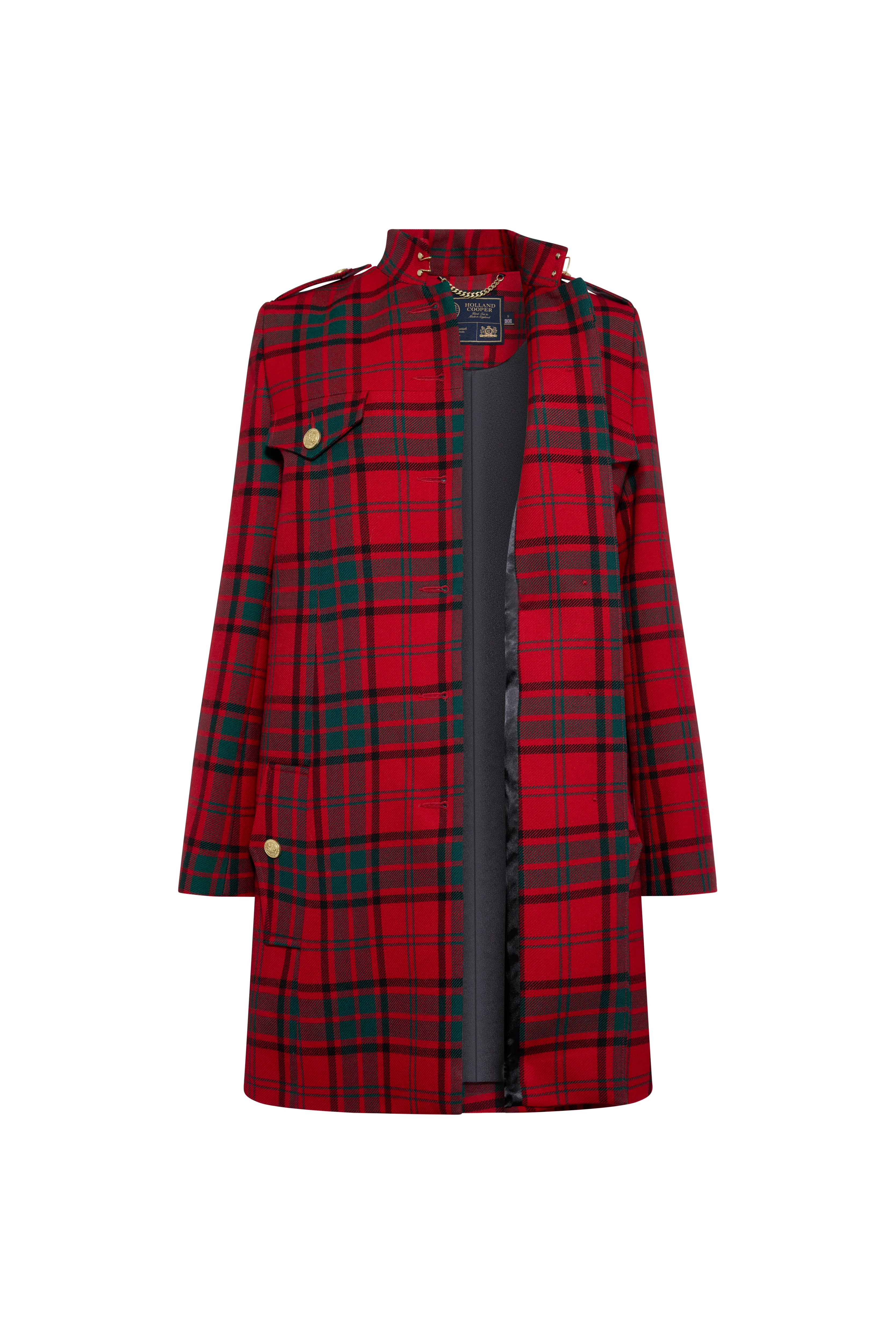 Highbury Cape Coat (Red Tartan) - Image 7