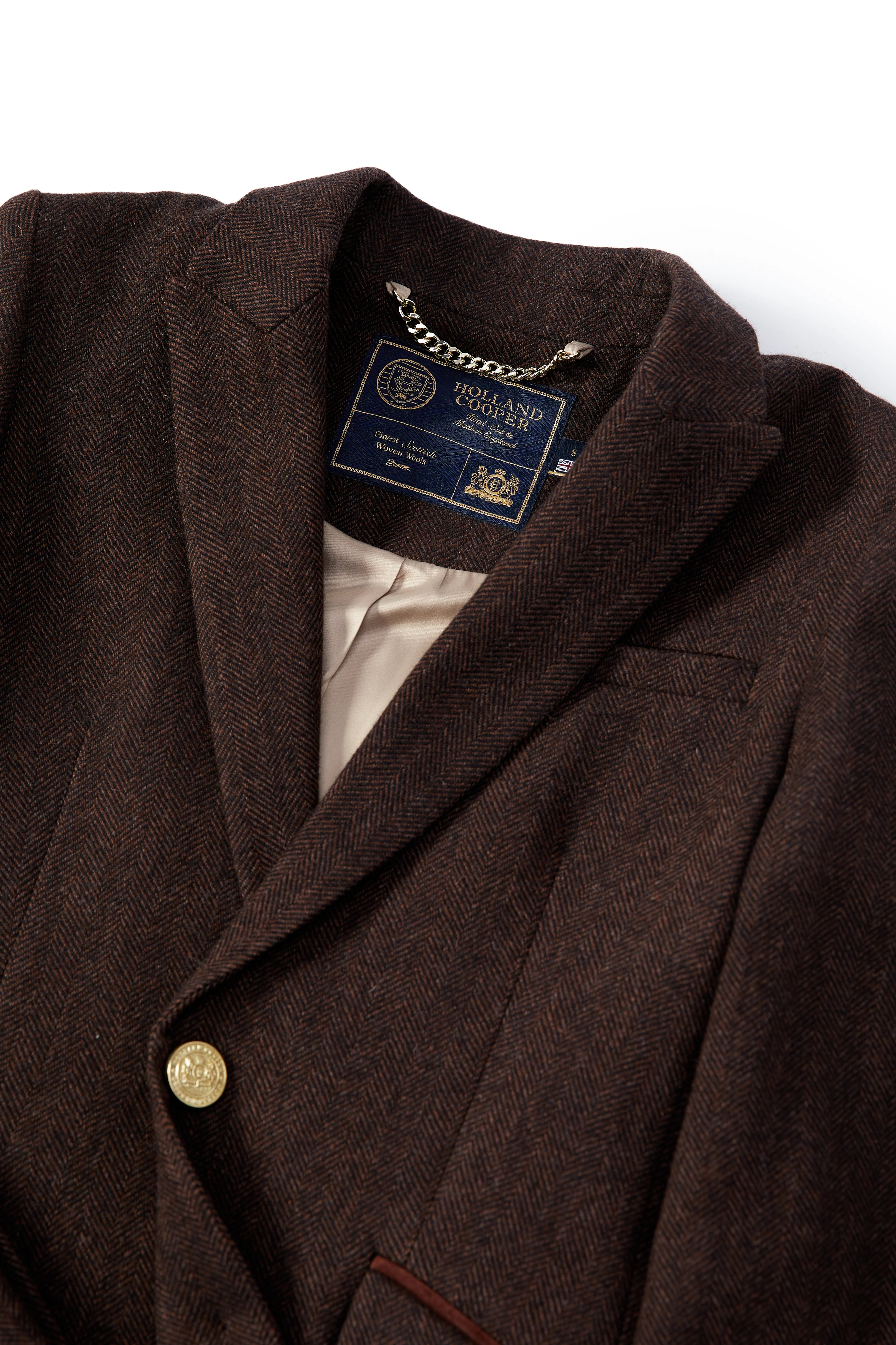 Highgrove Coat (Chocolate Herringbone) - Image 10
