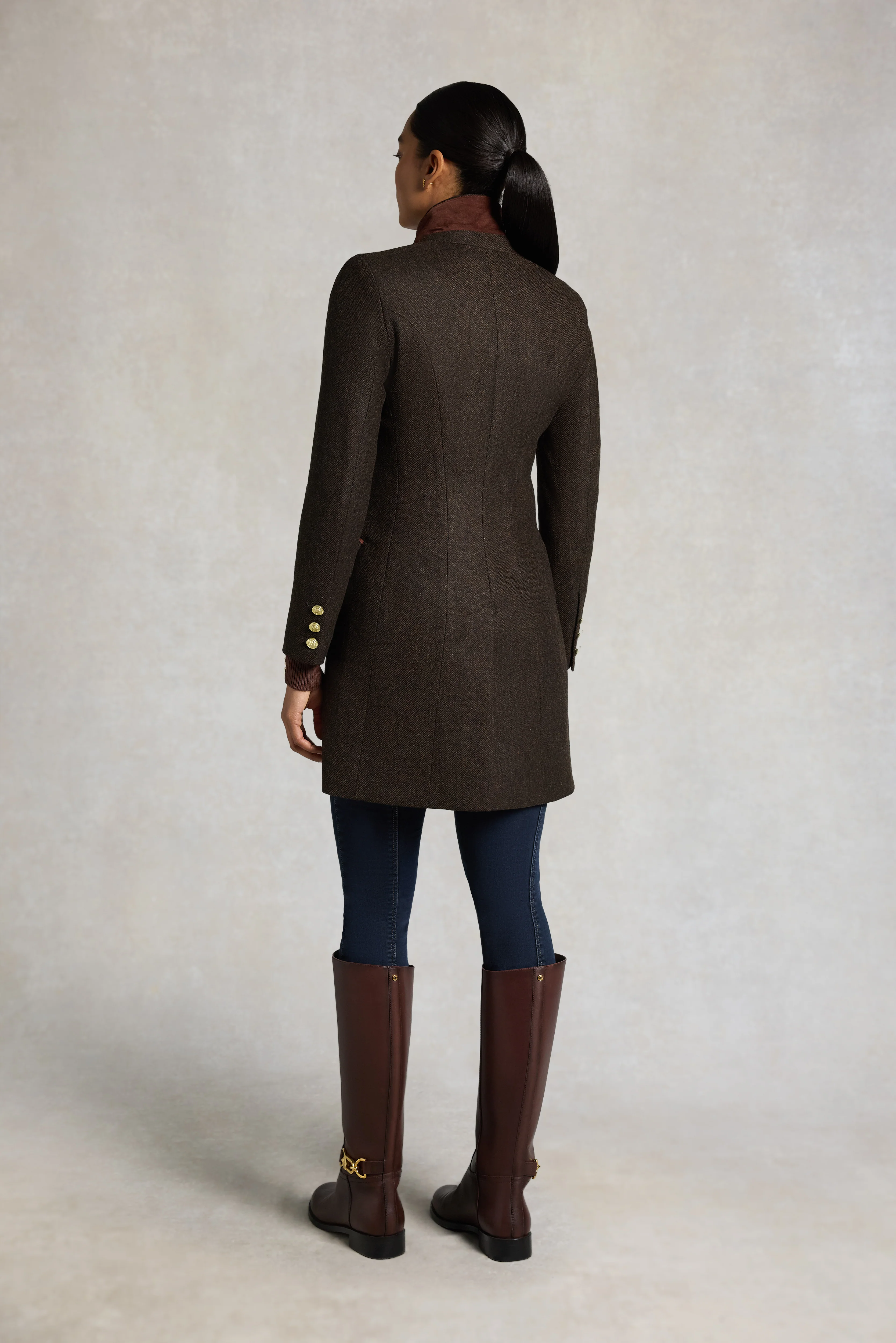 Highgrove Coat (Chocolate Herringbone) - Image 5